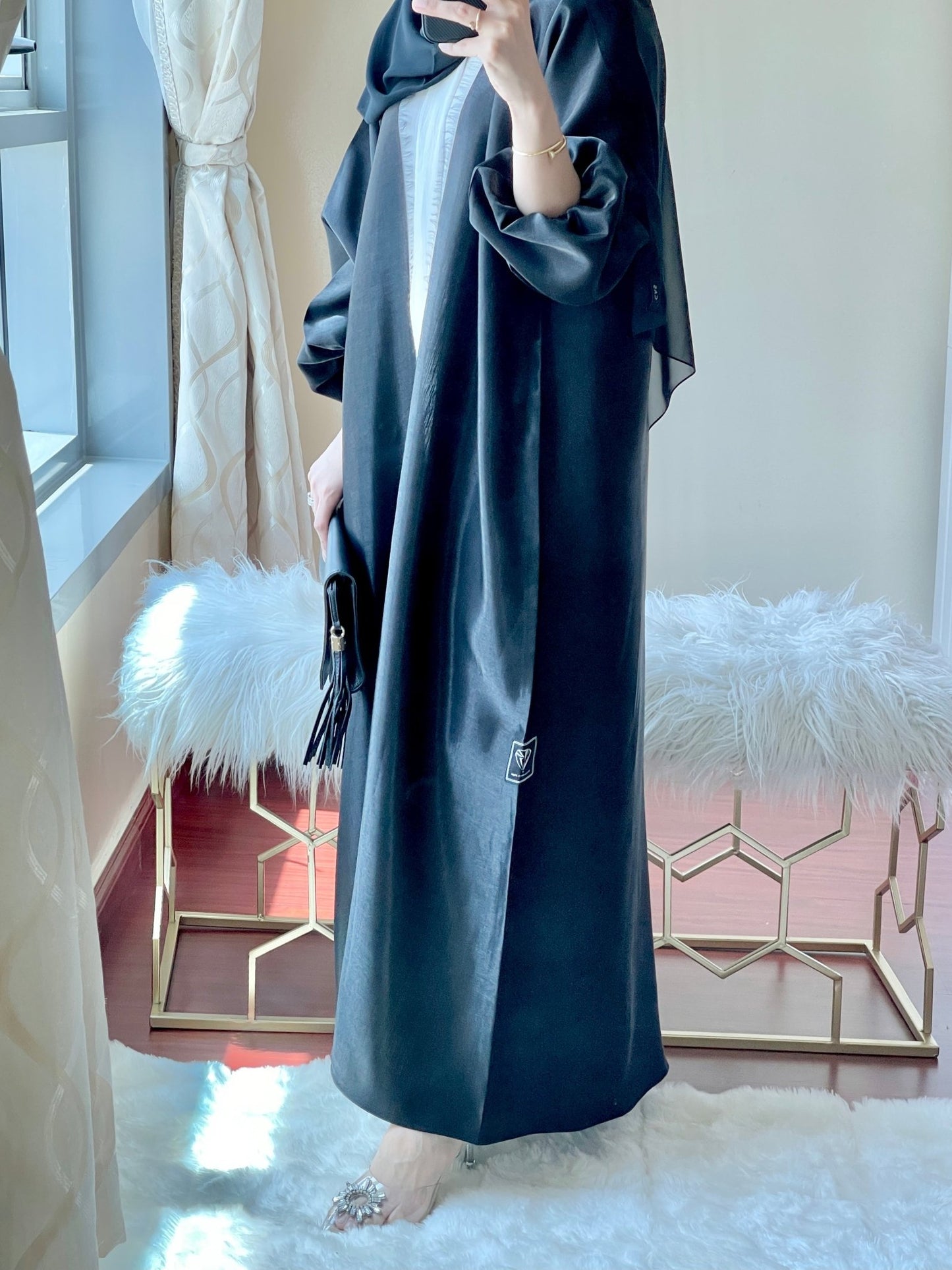 C RTW Melange Black Abaya