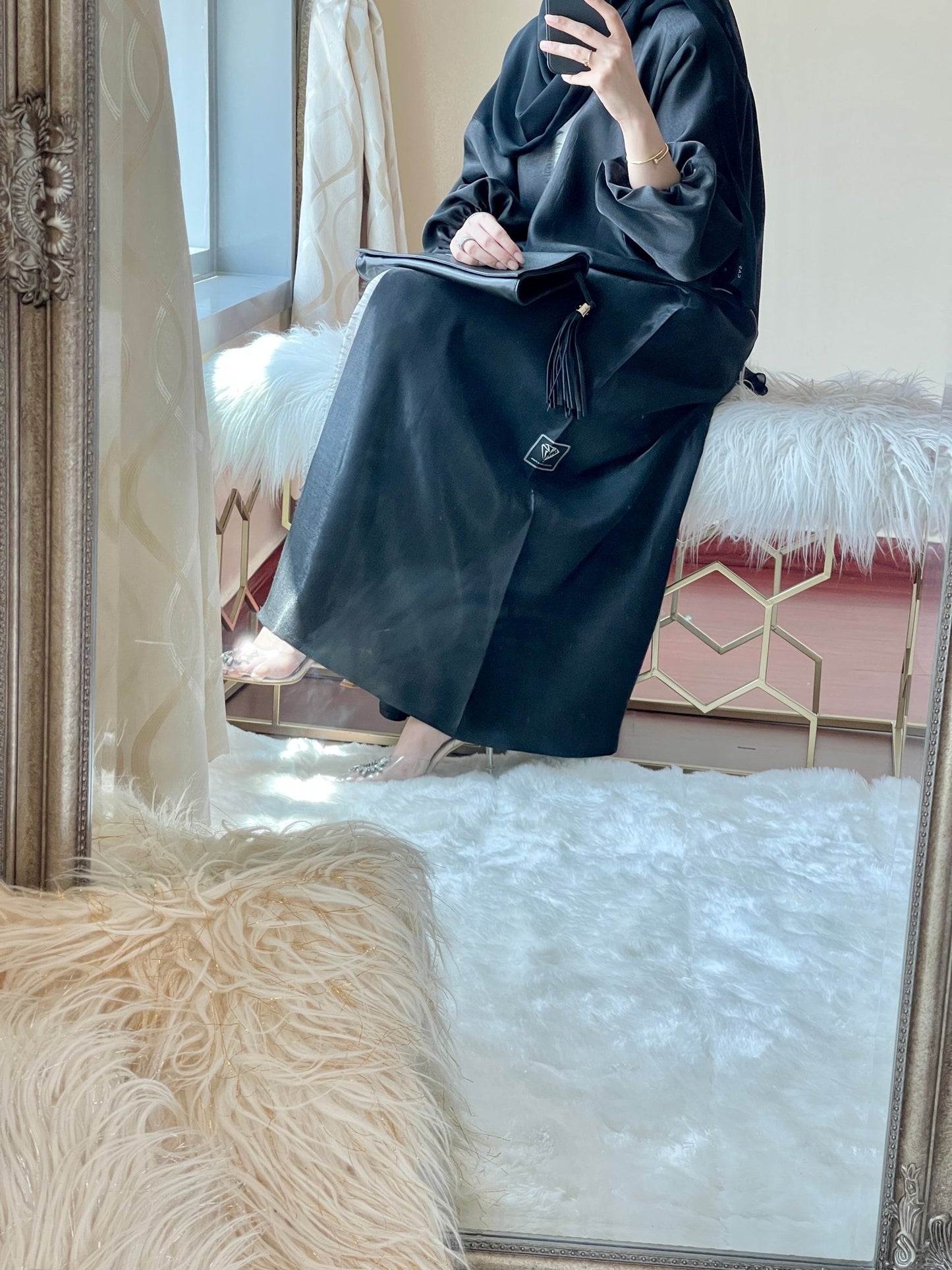 C RTW Melange Black Abaya