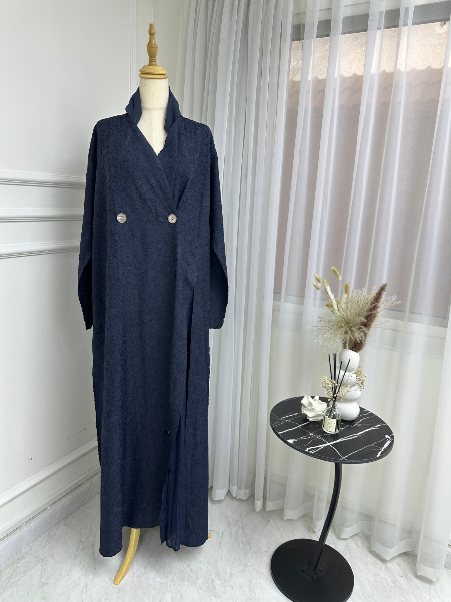 C RTW Navy Blue Overlap Abaya