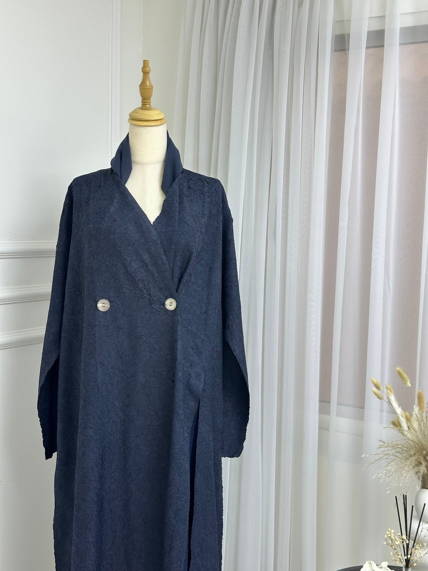 C RTW Navy Blue Overlap Abaya