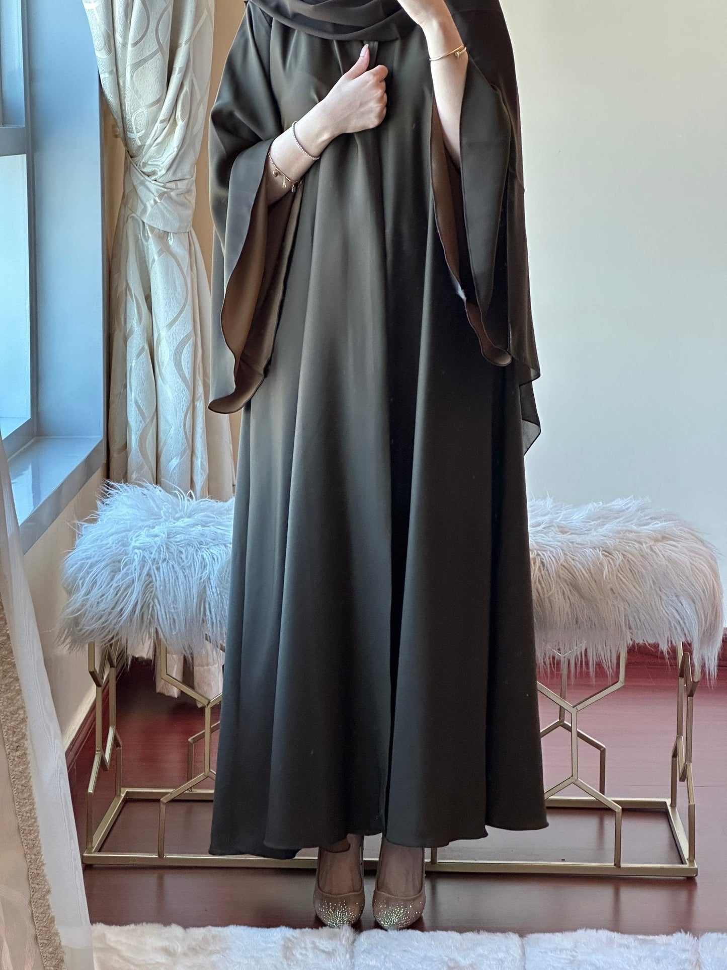 C RTW OliveGreen Gold Duotone Abaya