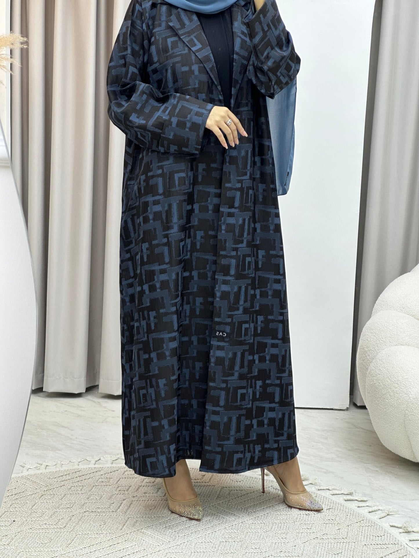 C RTW Square Winter Blue Coat Abaya