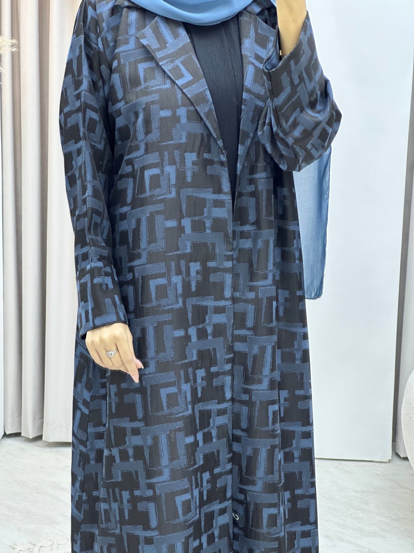 C RTW Square Winter Blue Coat Abaya