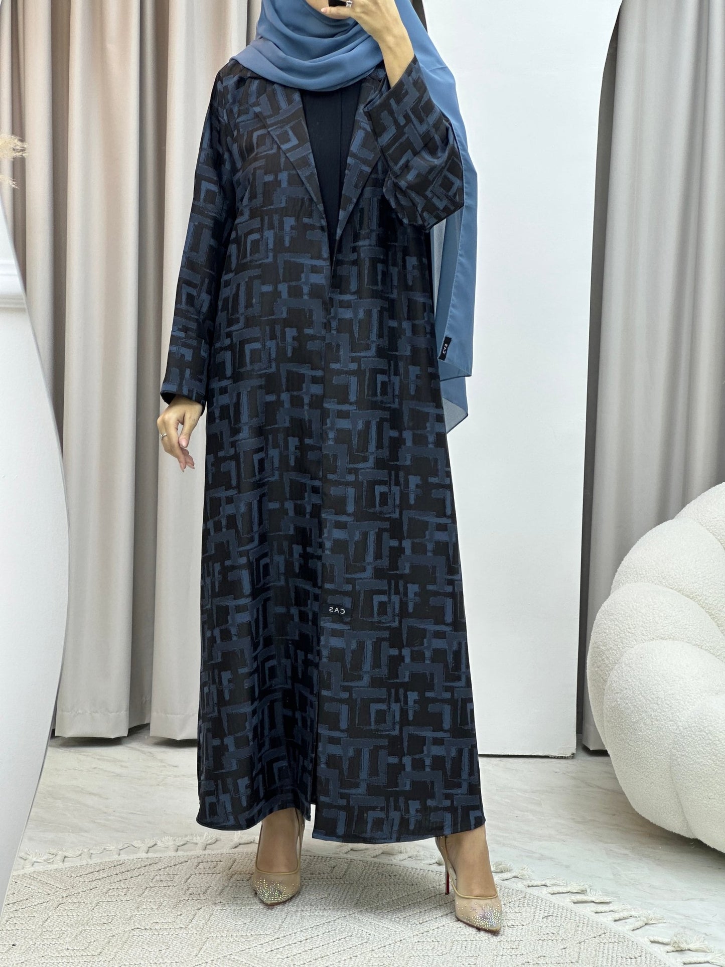 C RTW Square Winter Blue Coat Abaya