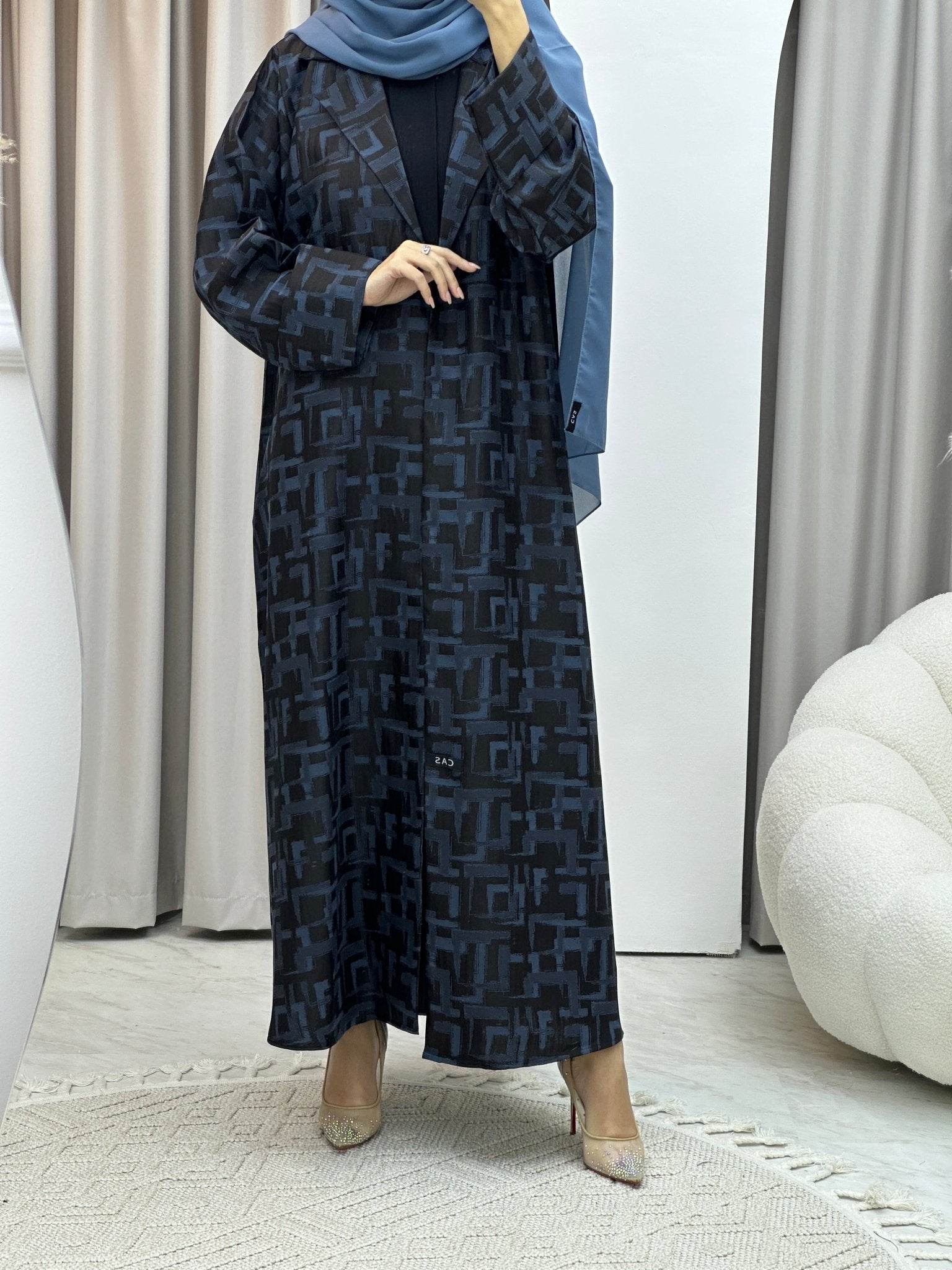 C RTW Square Winter Blue Coat Abaya