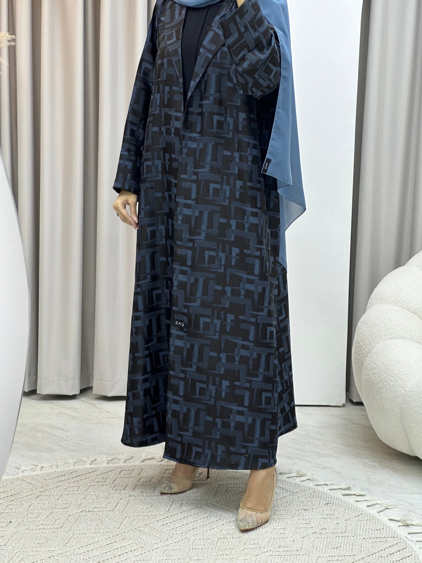 C RTW Square Winter Blue Coat Abaya