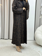 C RTW Square Winter Brown Coat Abaya