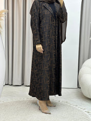 C RTW Square Winter Brown Coat Abaya
