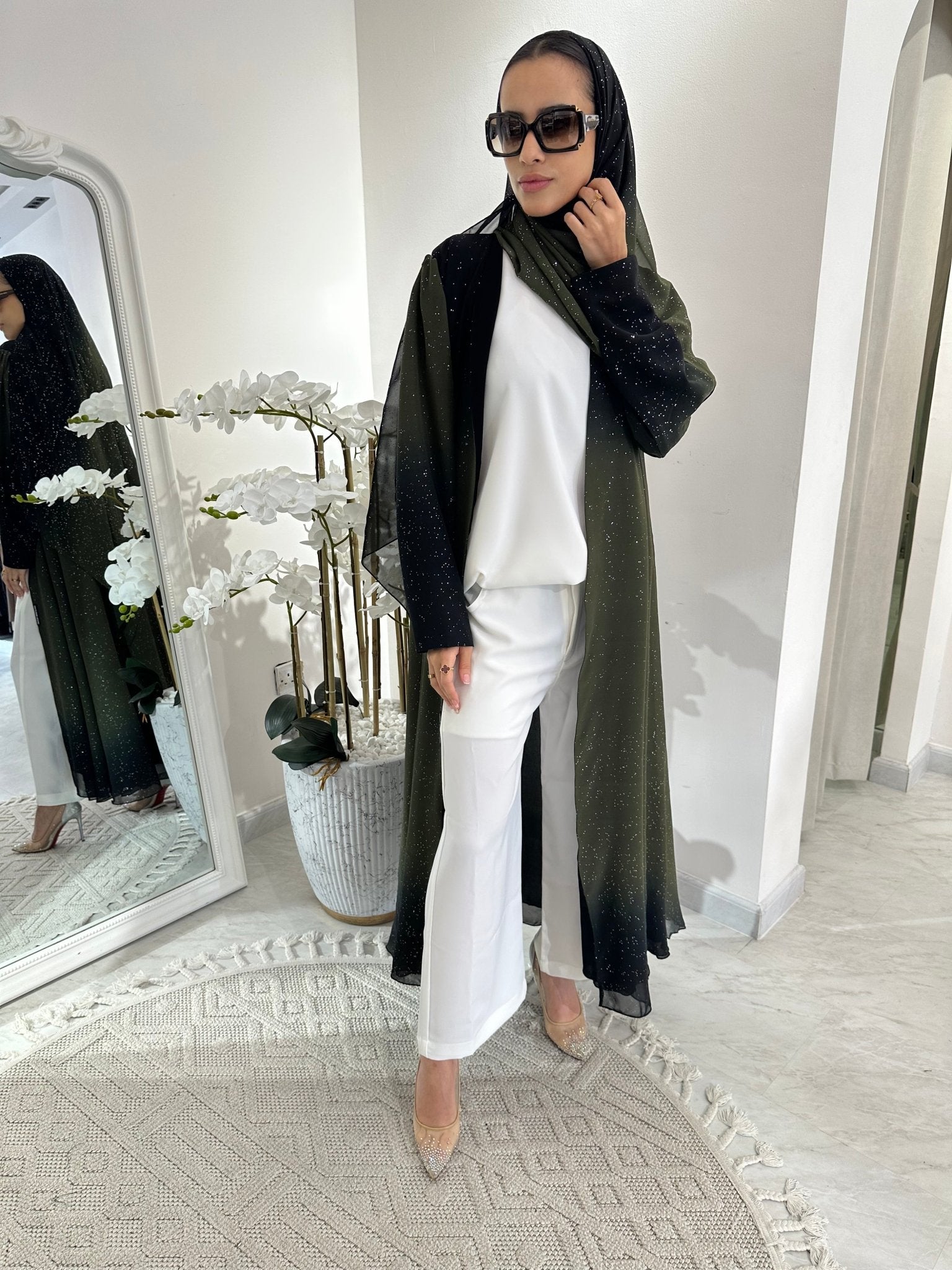 C RTW Summer Green Shimmer Kloosh Abaya