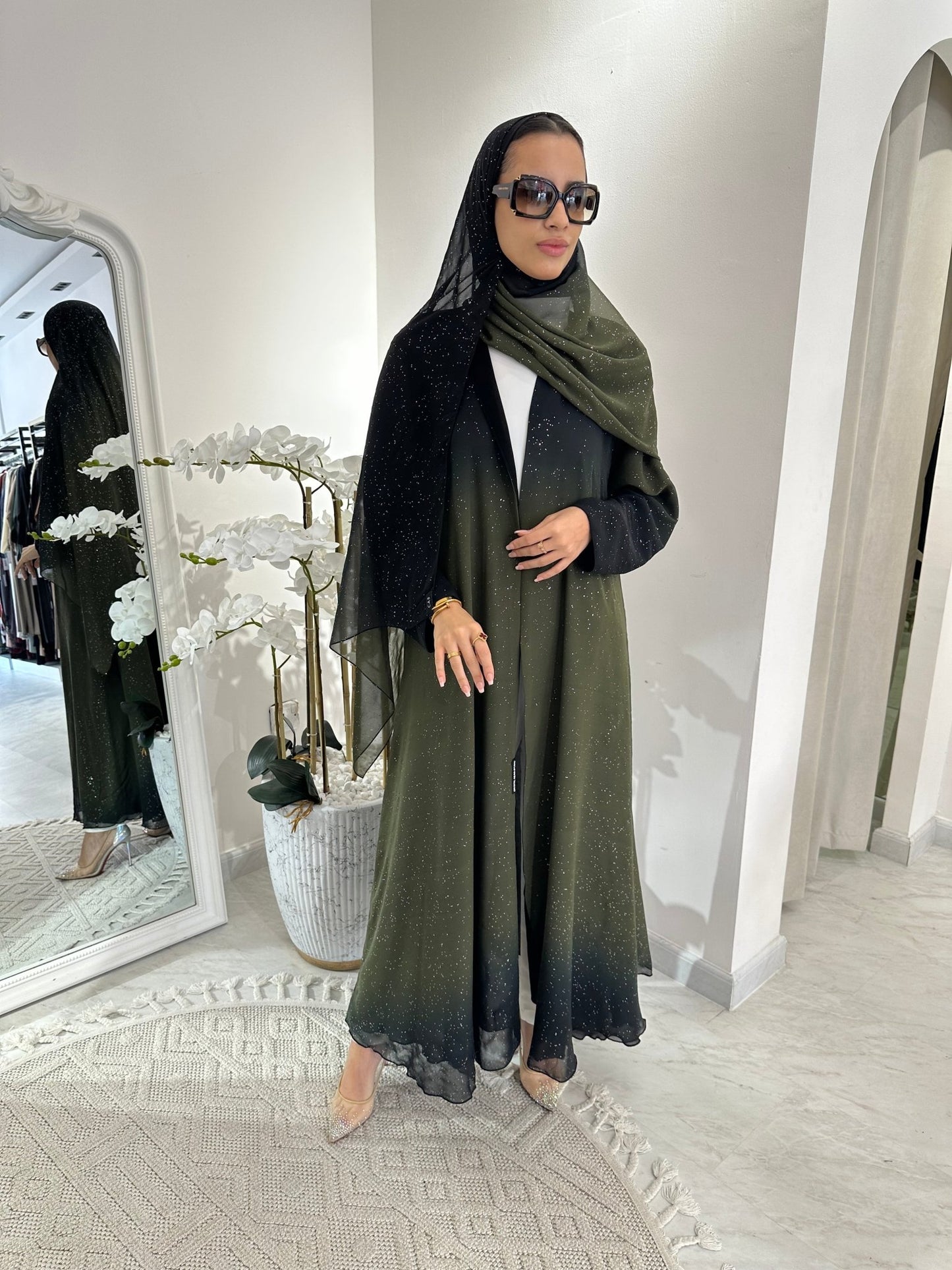 C RTW Summer Green Shimmer Kloosh Abaya