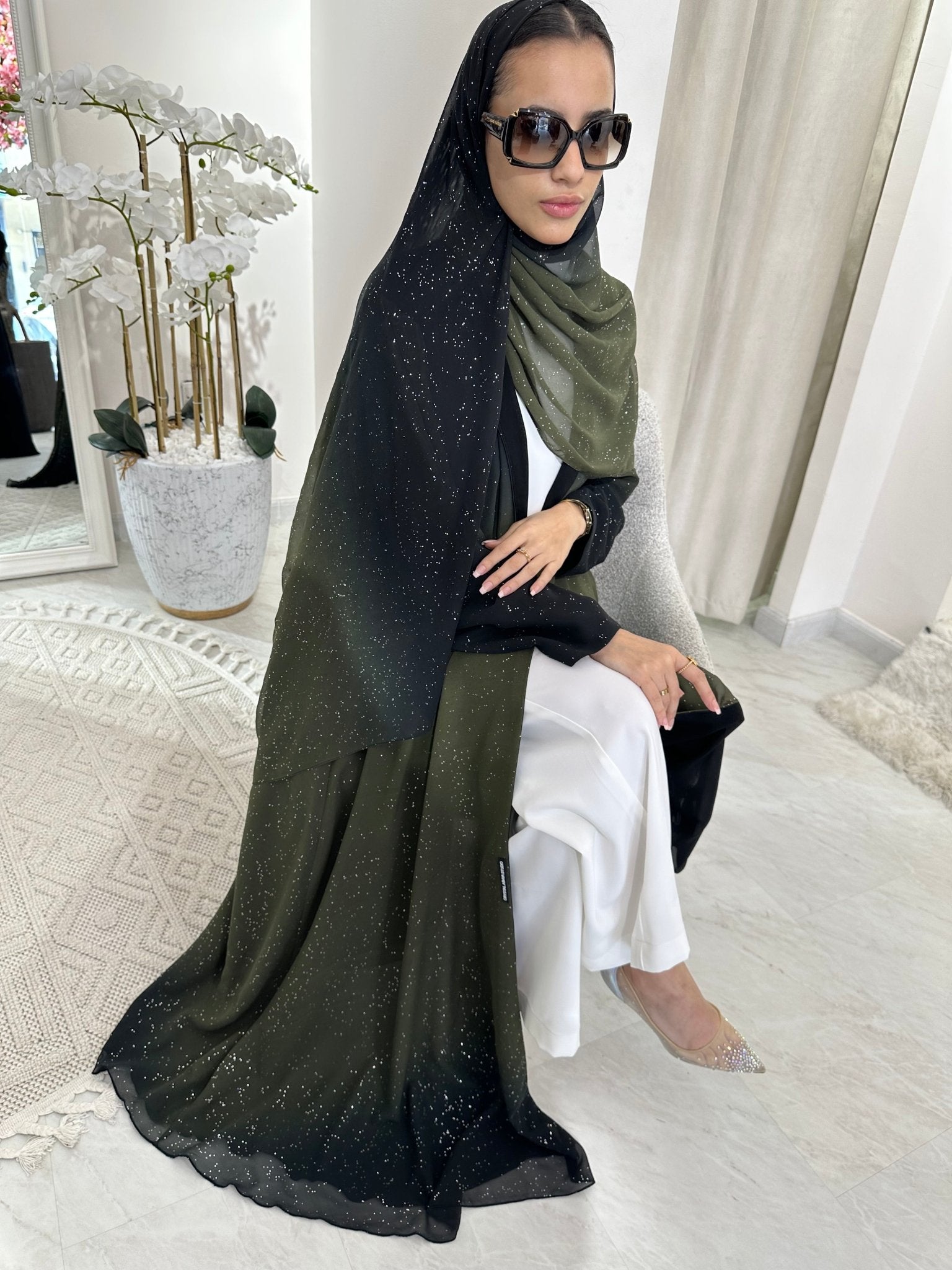 C RTW Summer Green Shimmer Kloosh Abaya