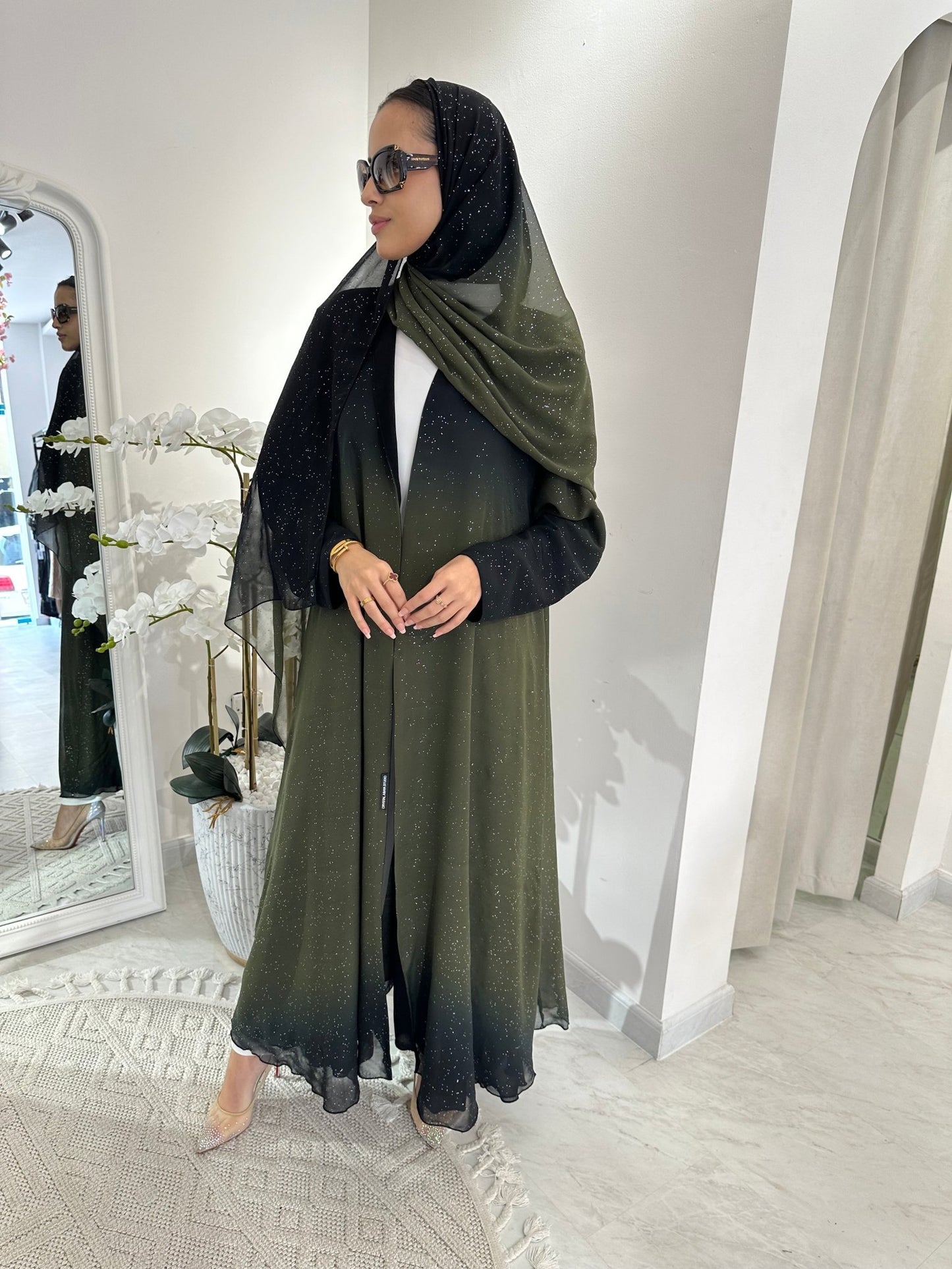 C RTW Summer Green Shimmer Kloosh Abaya