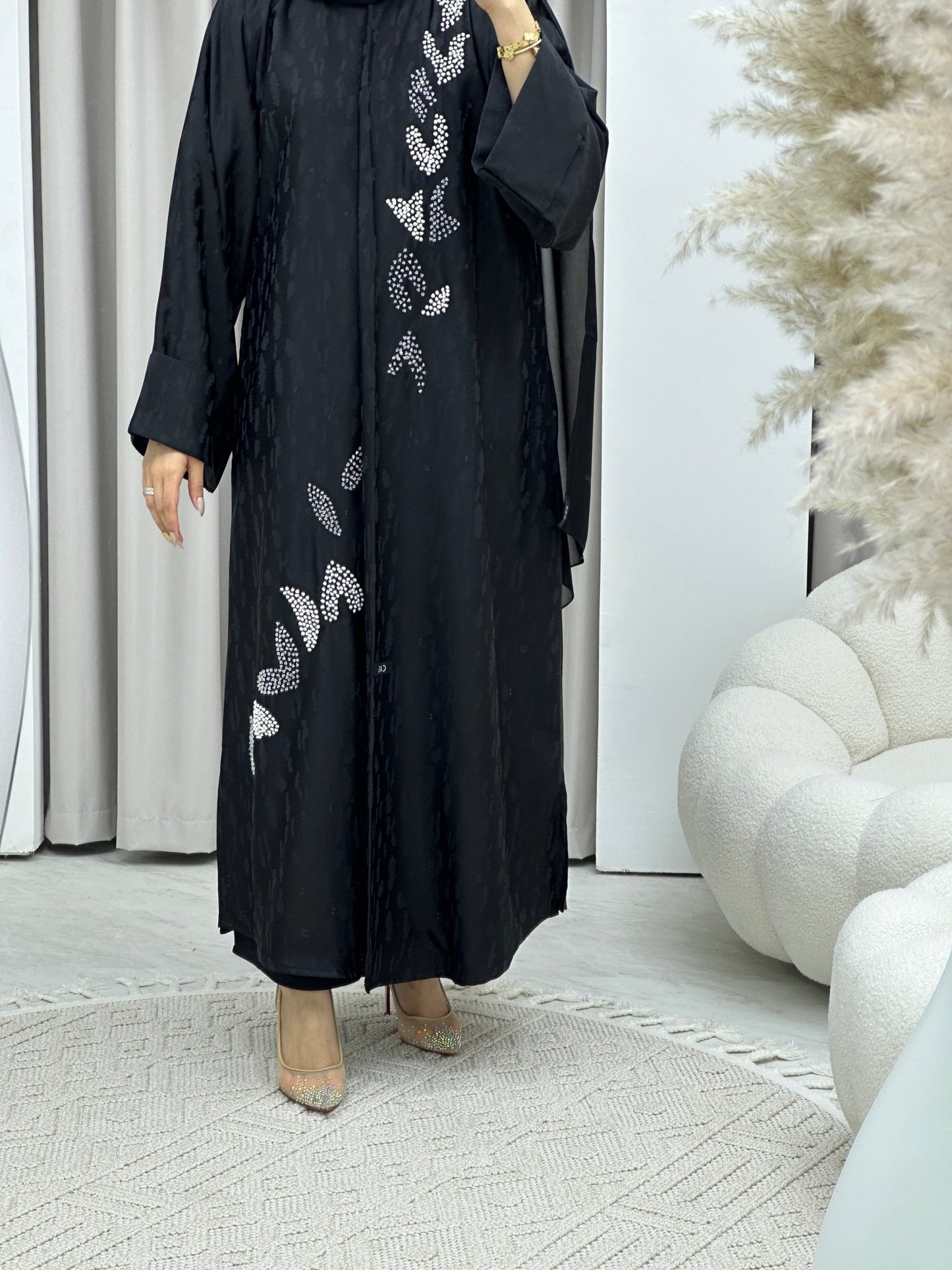 C RTW Turkish Cupro Evening Black Abaya