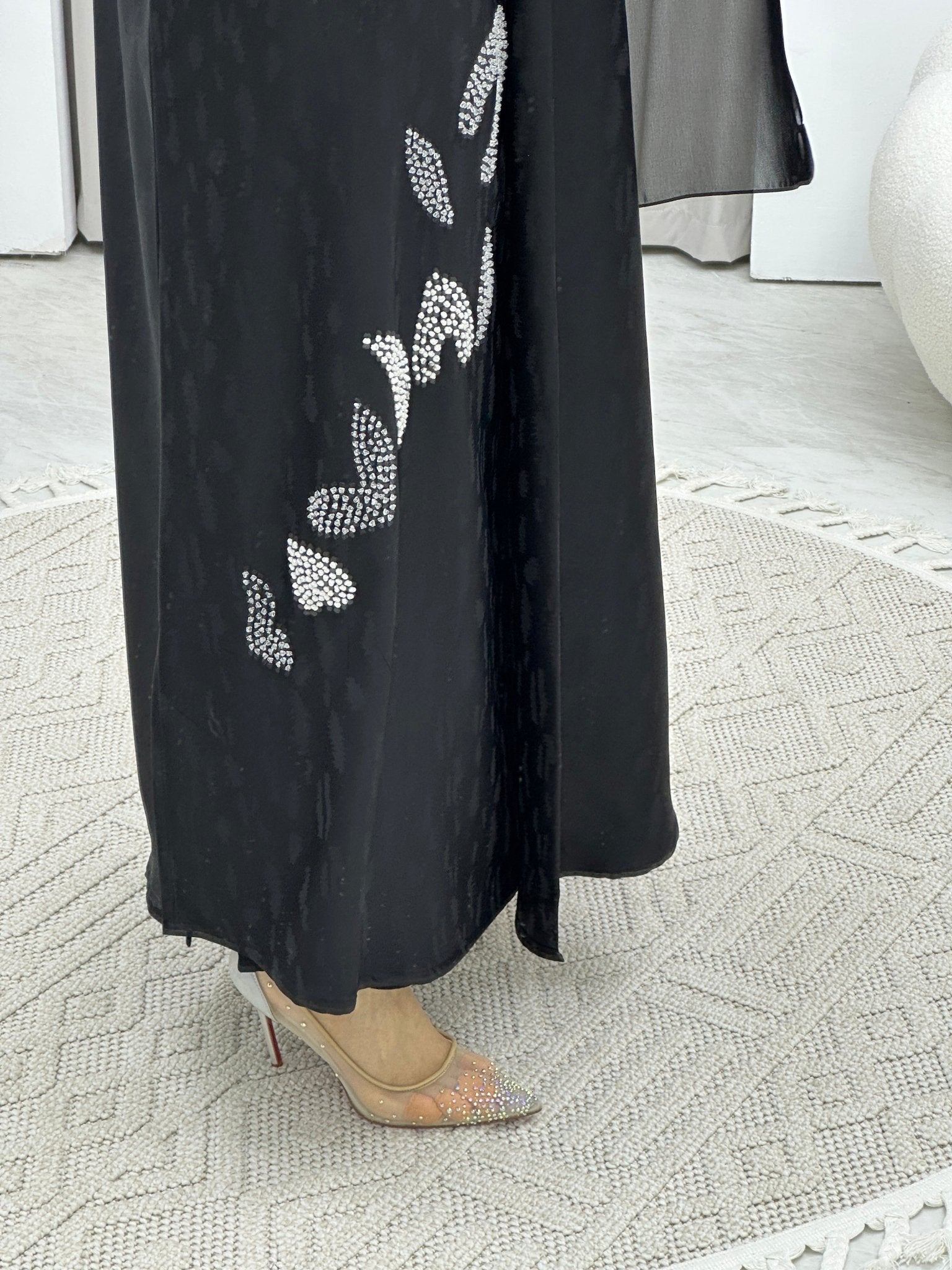 C RTW Turkish Cupro Evening Black Abaya