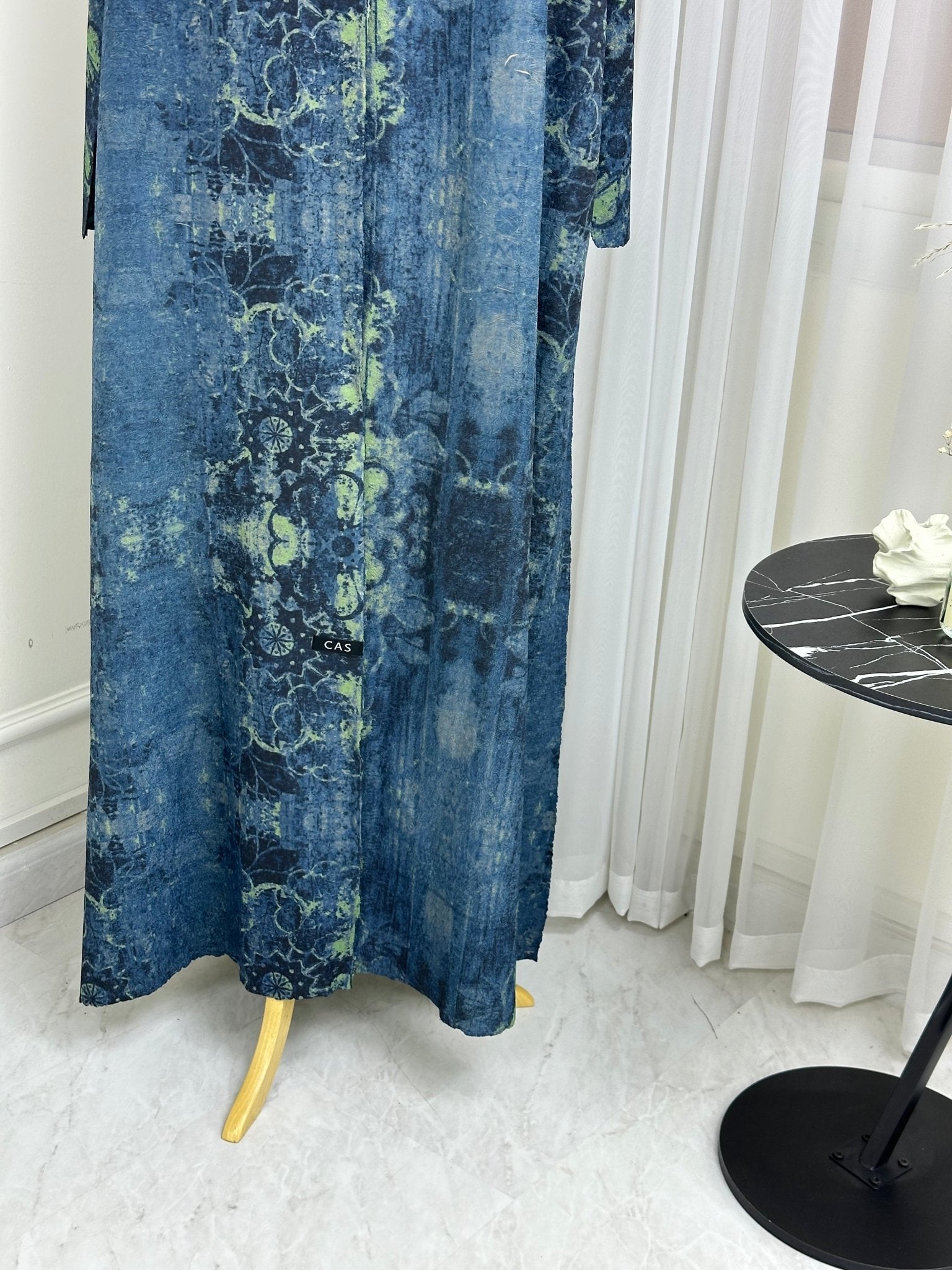 C RTW Turquoise Floral Printed Abaya