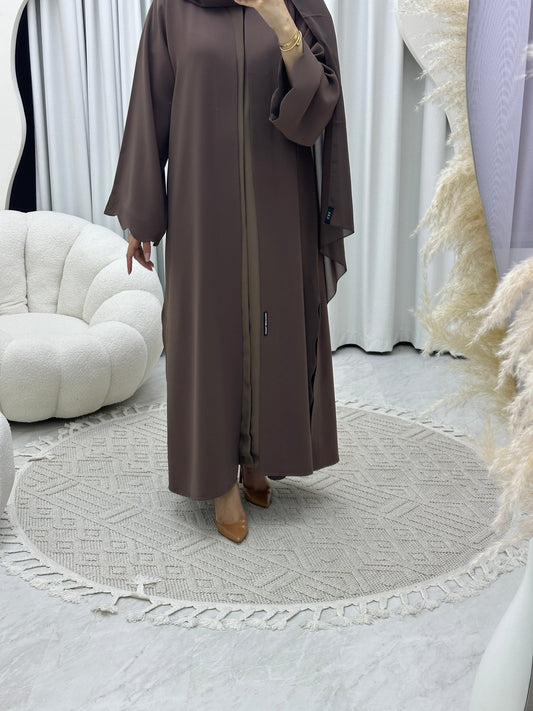 C RTW Wave Brown Abaya