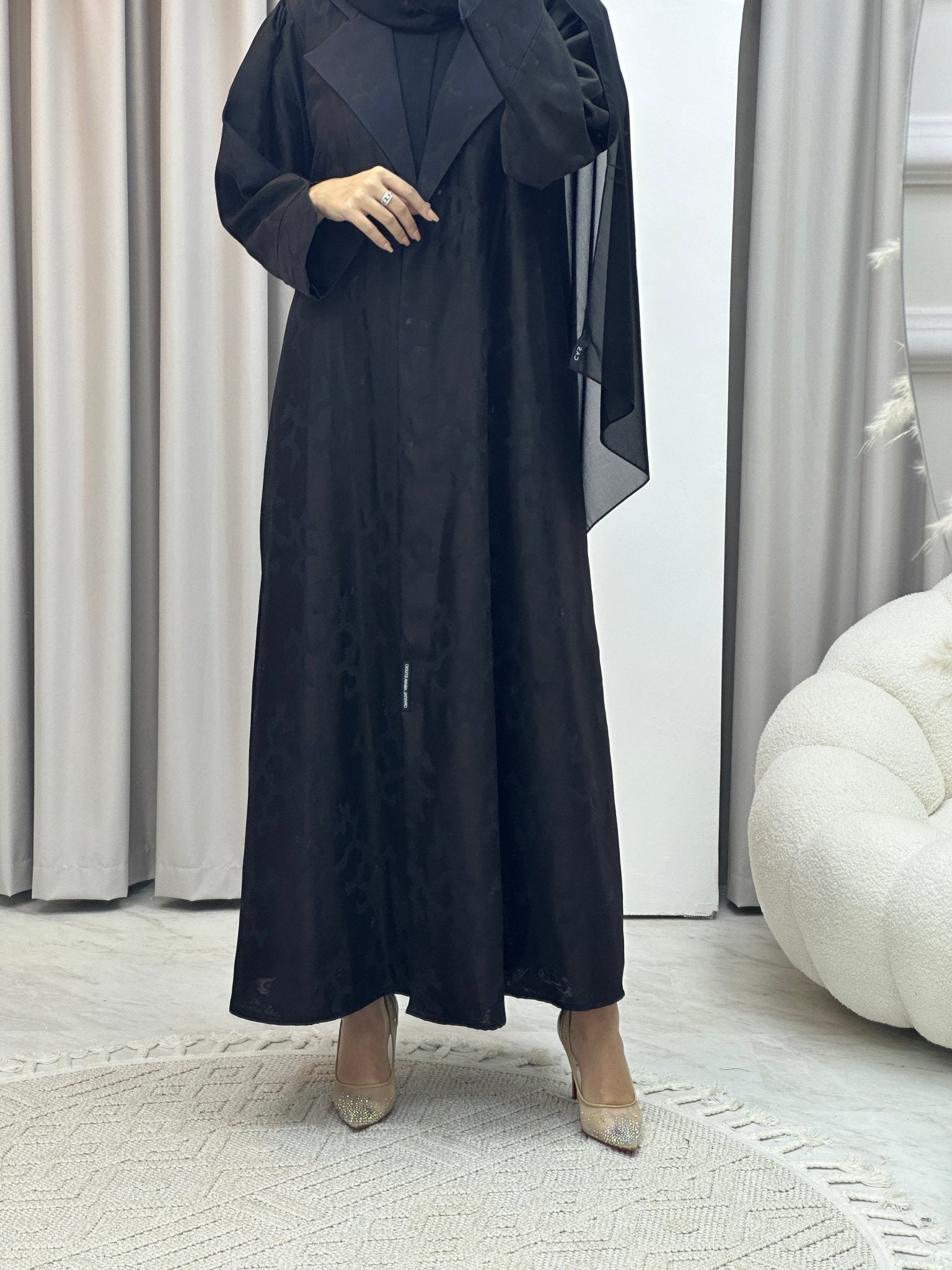 C RTW Web Winter Black Coat Abaya