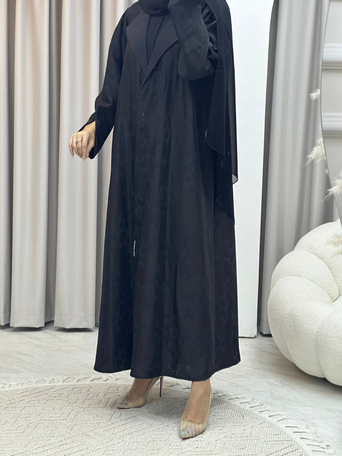 C RTW Web Winter Black Coat Abaya