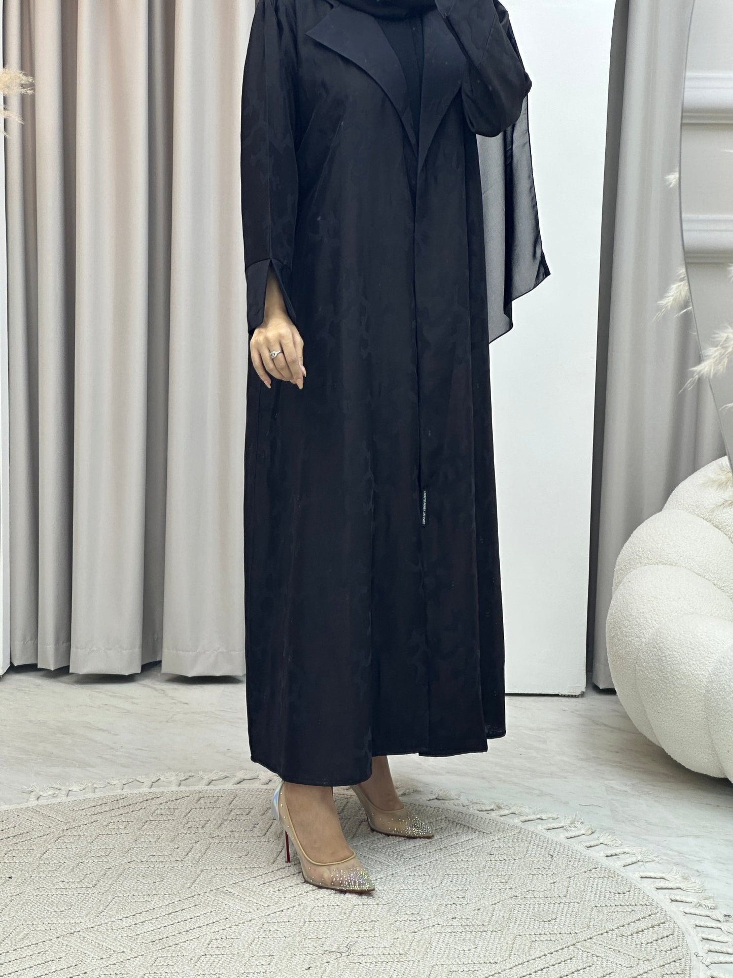 C RTW Web Winter Black Coat Abaya