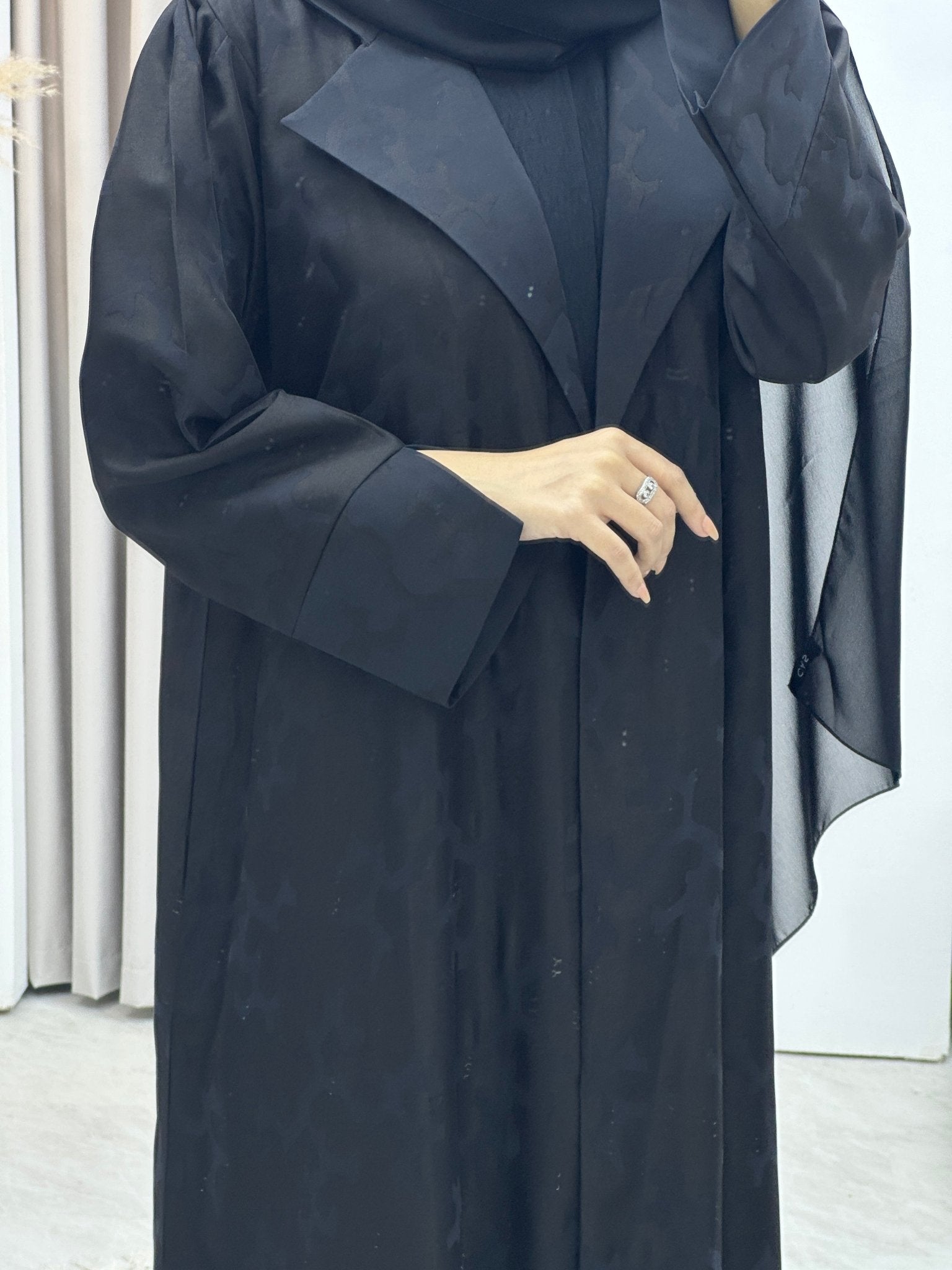 C RTW Web Winter Black Coat Abaya