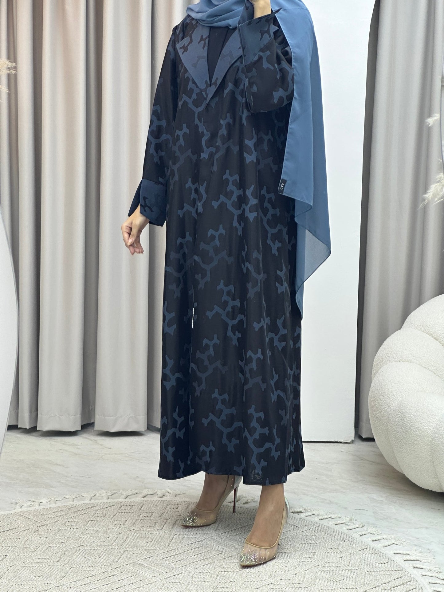 C RTW Web Winter Blue Coat Abaya