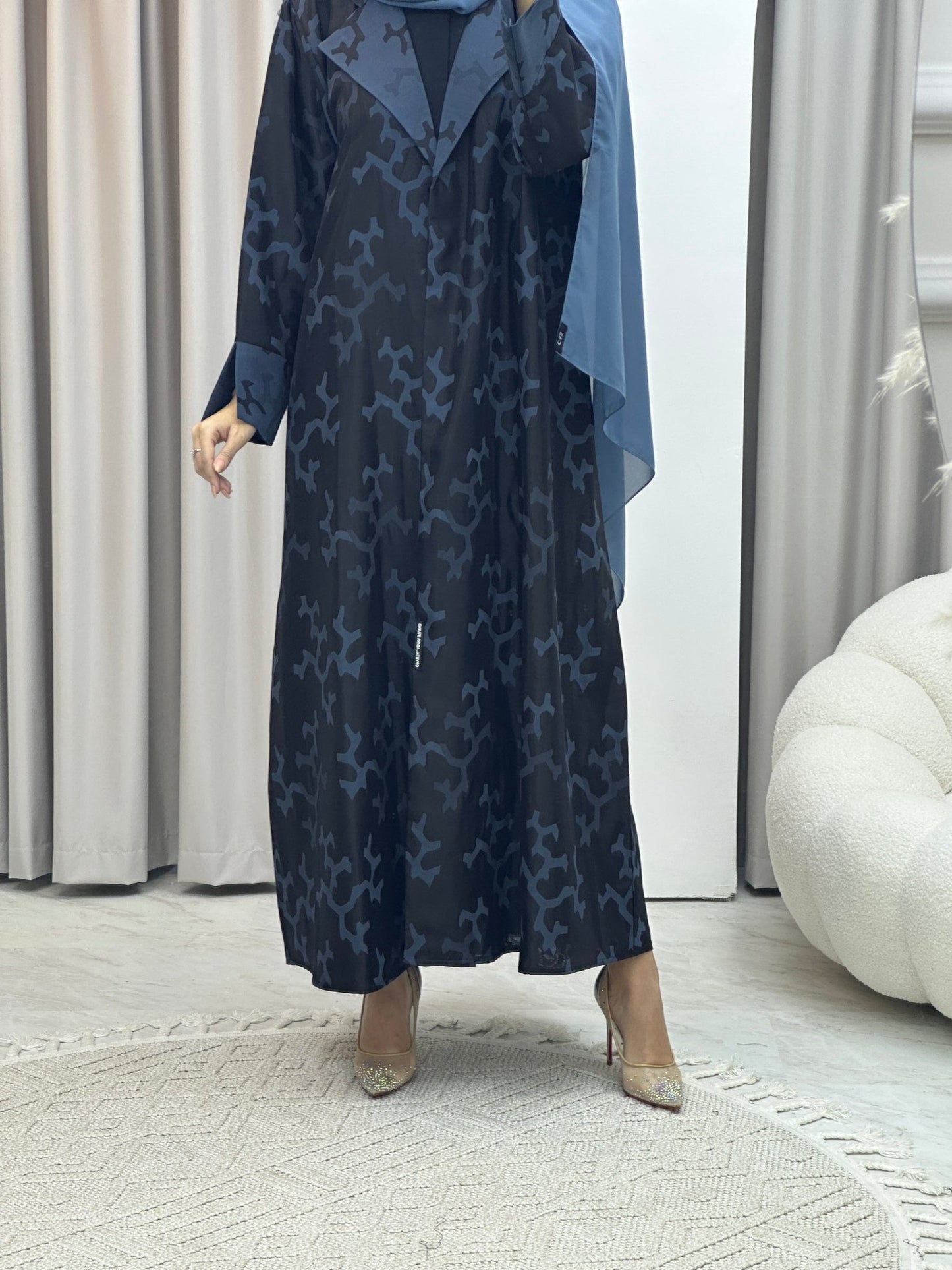 C RTW Web Winter Blue Coat Abaya