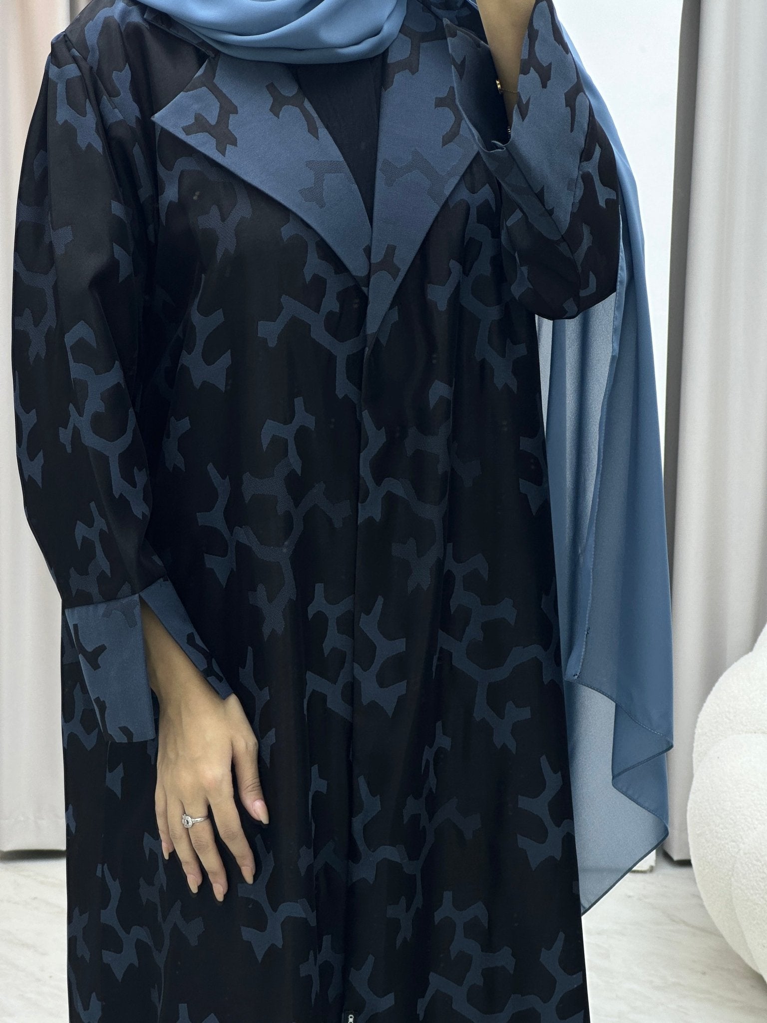 C RTW Web Winter Blue Coat Abaya