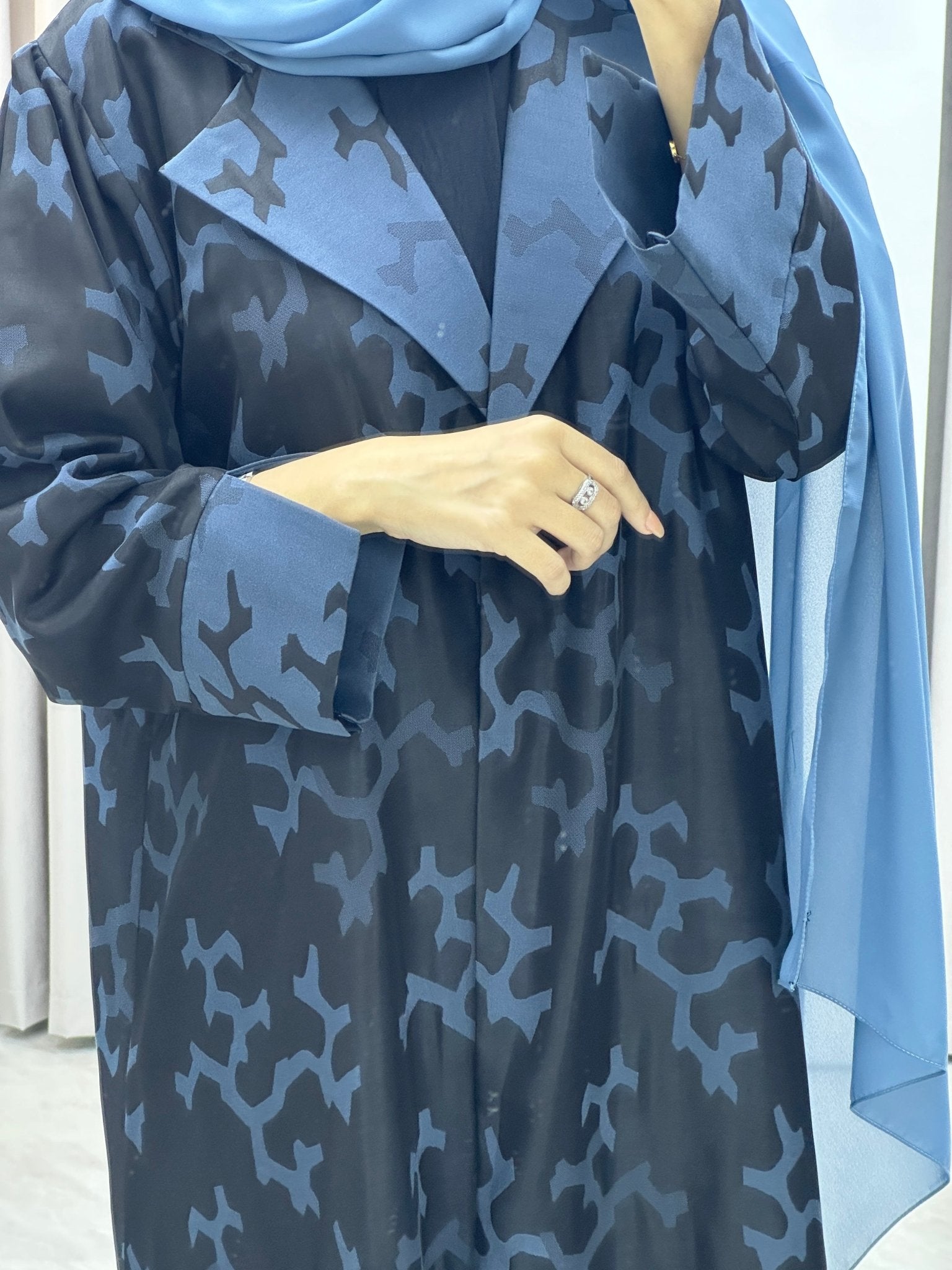 C RTW Web Winter Blue Coat Abaya