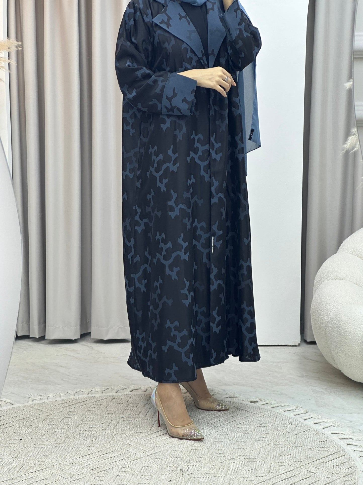 C RTW Web Winter Blue Coat Abaya