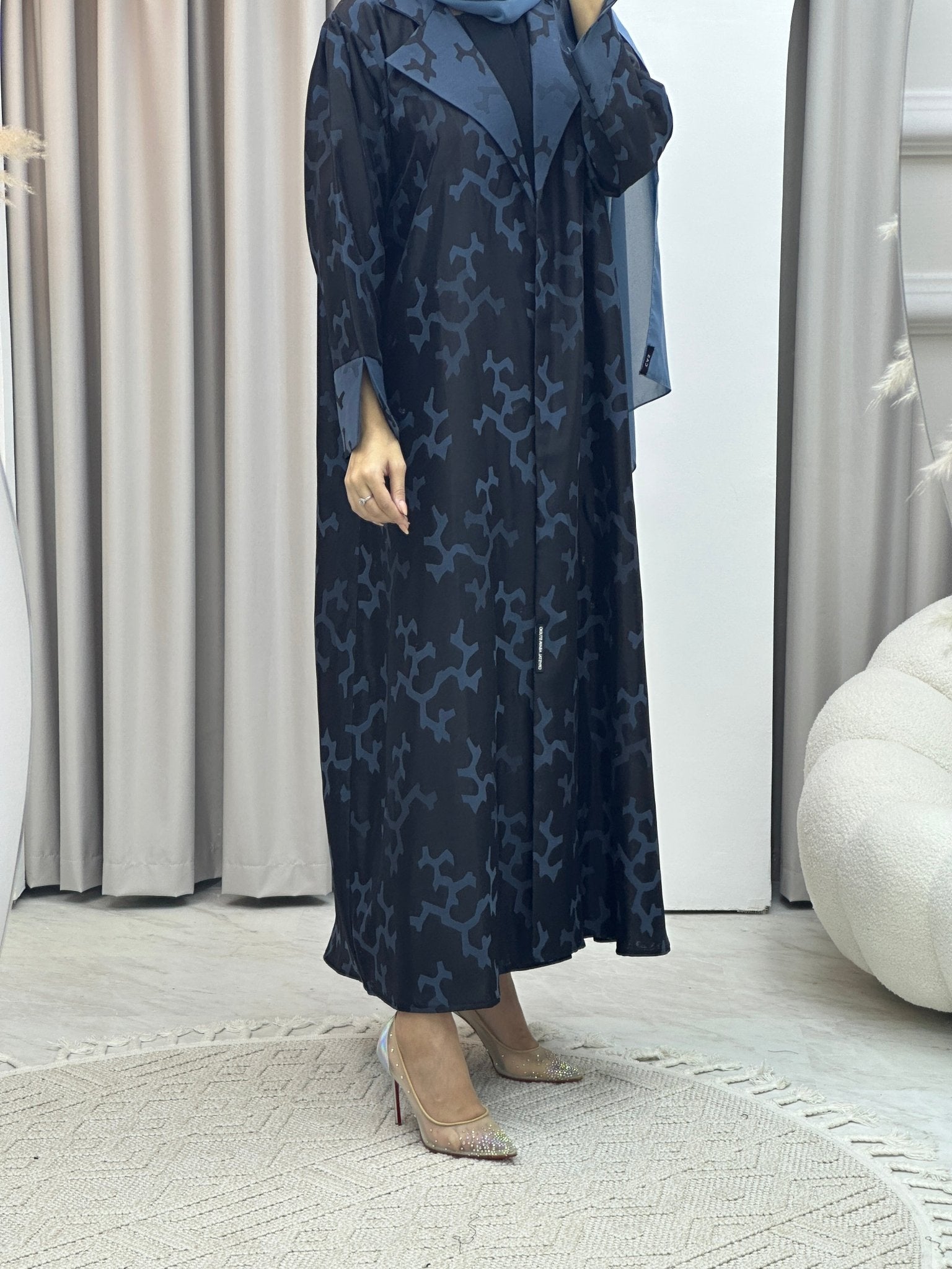 C RTW Web Winter Blue Coat Abaya