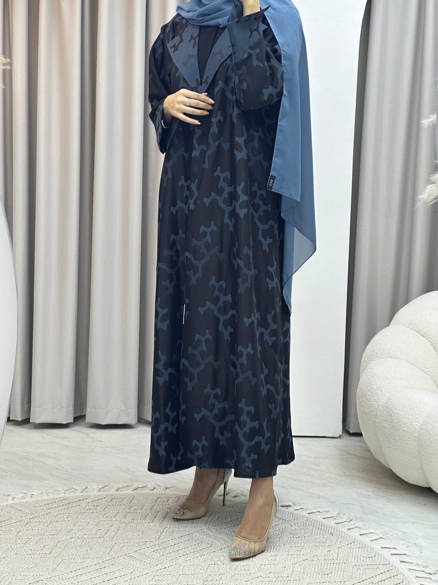 C RTW Web Winter Blue Coat Abaya