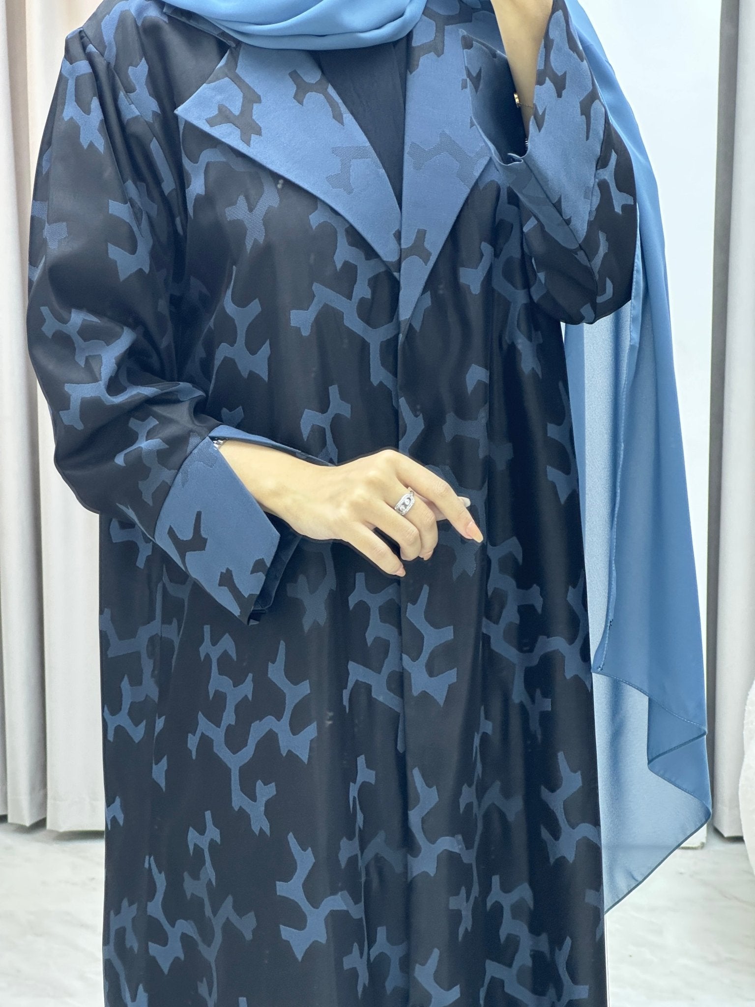 C RTW Web Winter Blue Coat Abaya