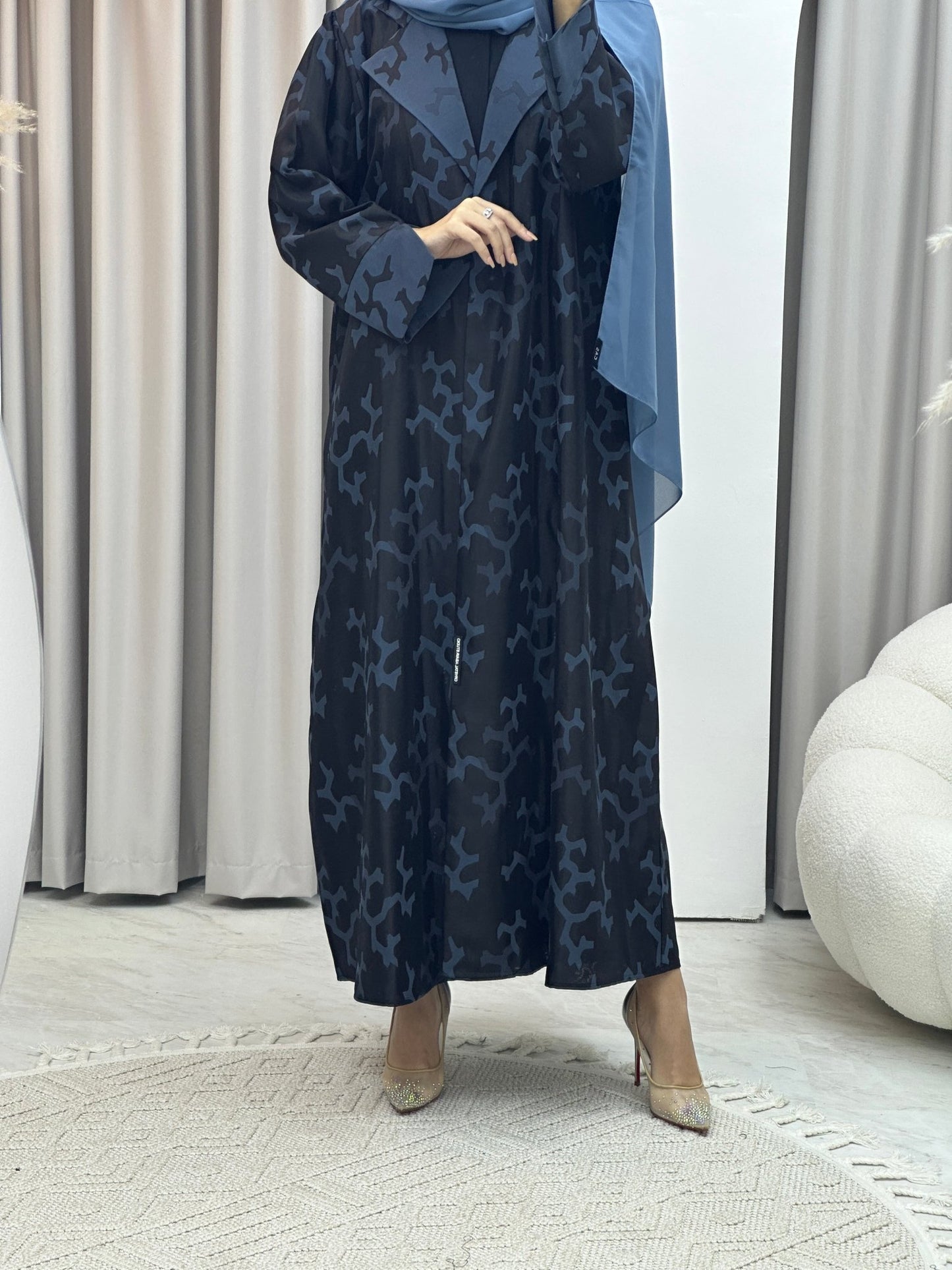 C RTW Web Winter Blue Coat Abaya