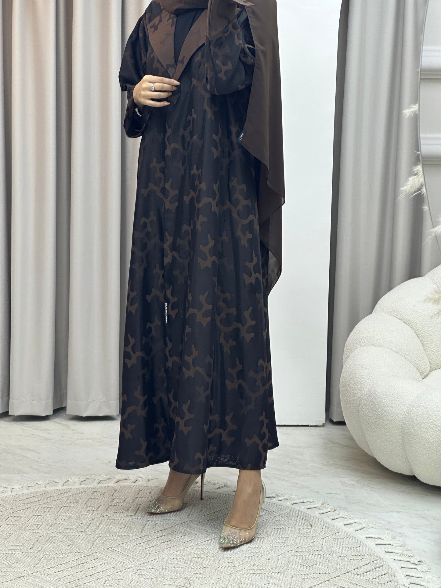 C RTW Web Winter Brown Coat Abaya