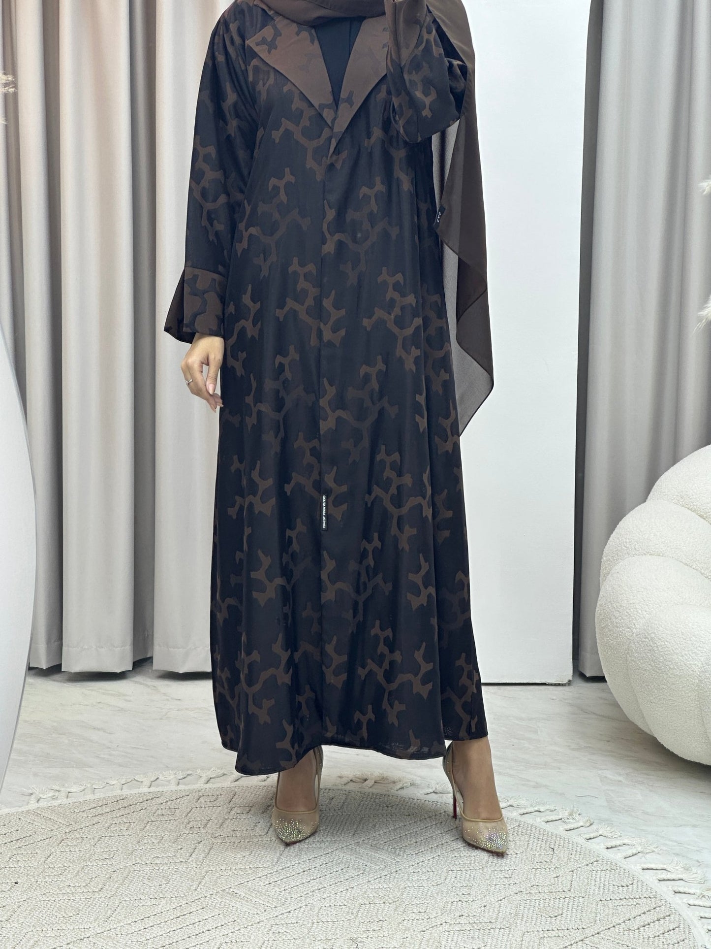 C RTW Web Winter Brown Coat Abaya