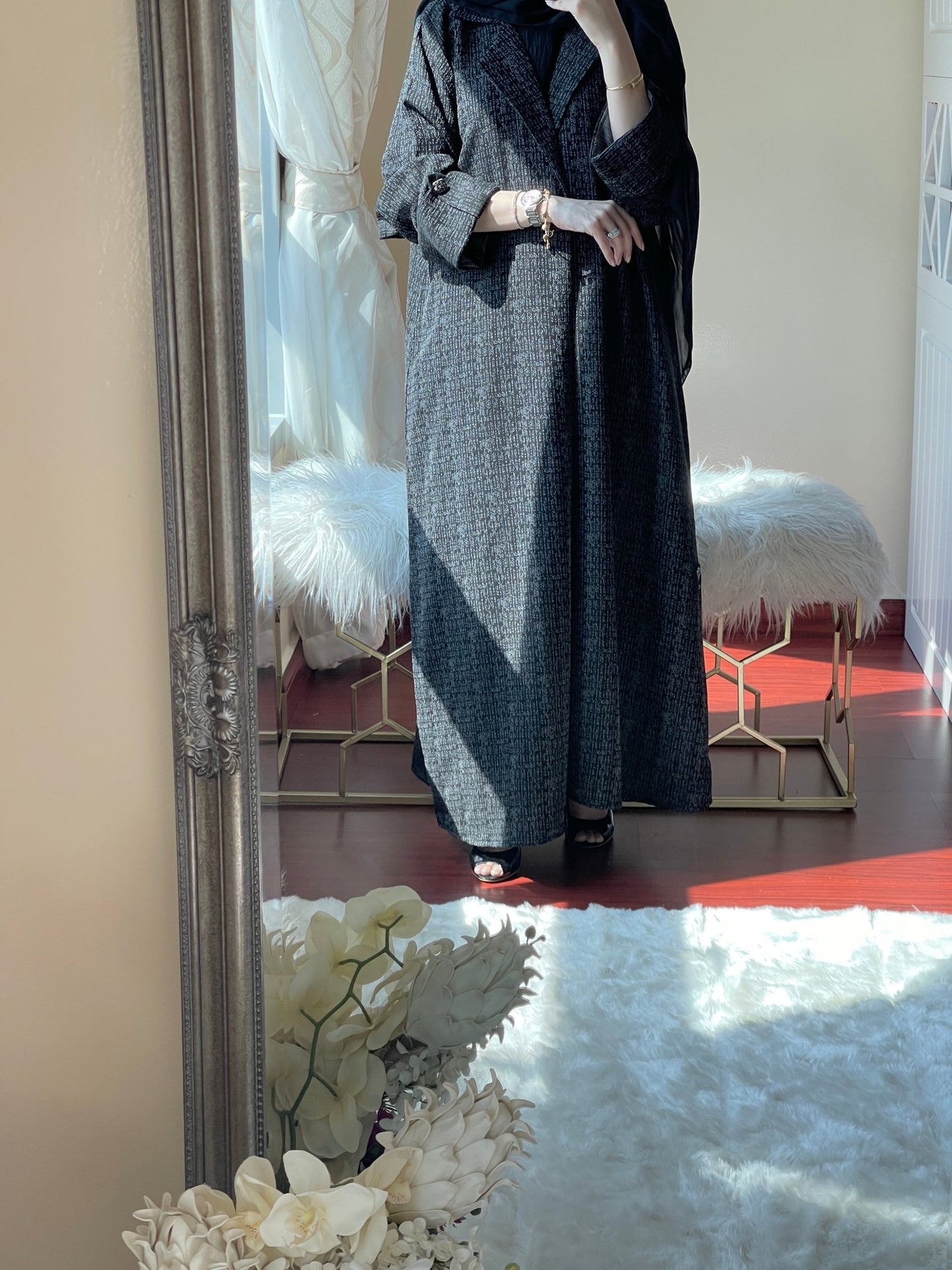 C - Self - Print - Abaya - Set - 02