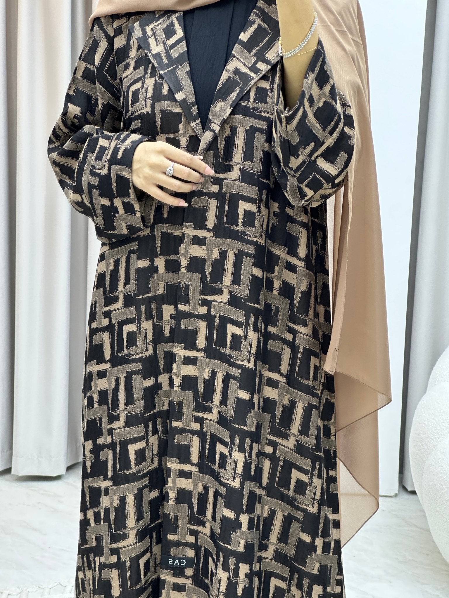 C Square Winter Beige Coat Abaya