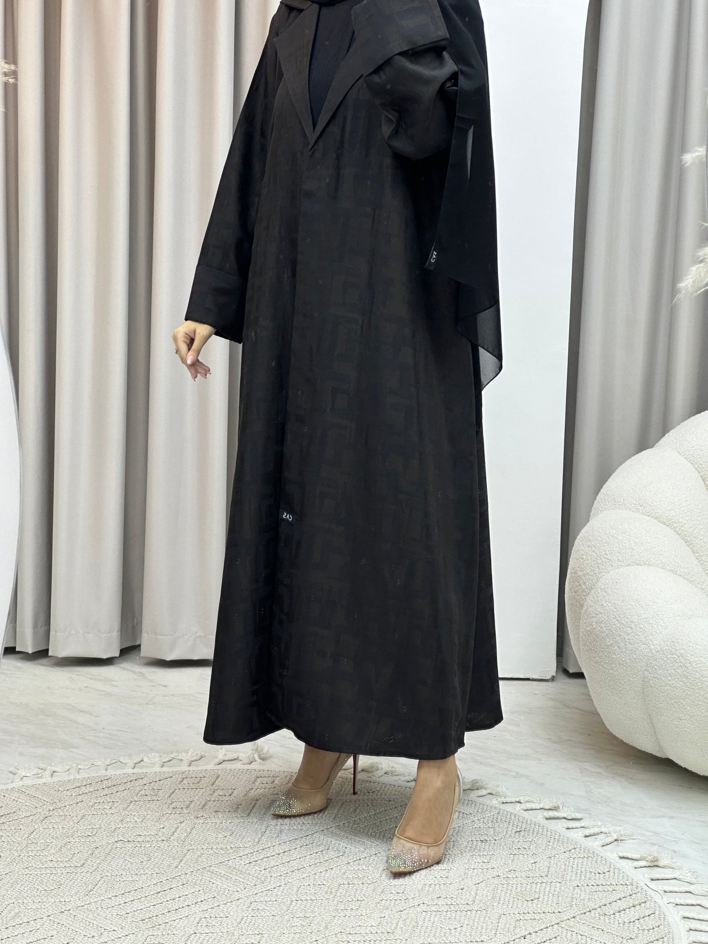 C Square Winter Black Coat Abaya