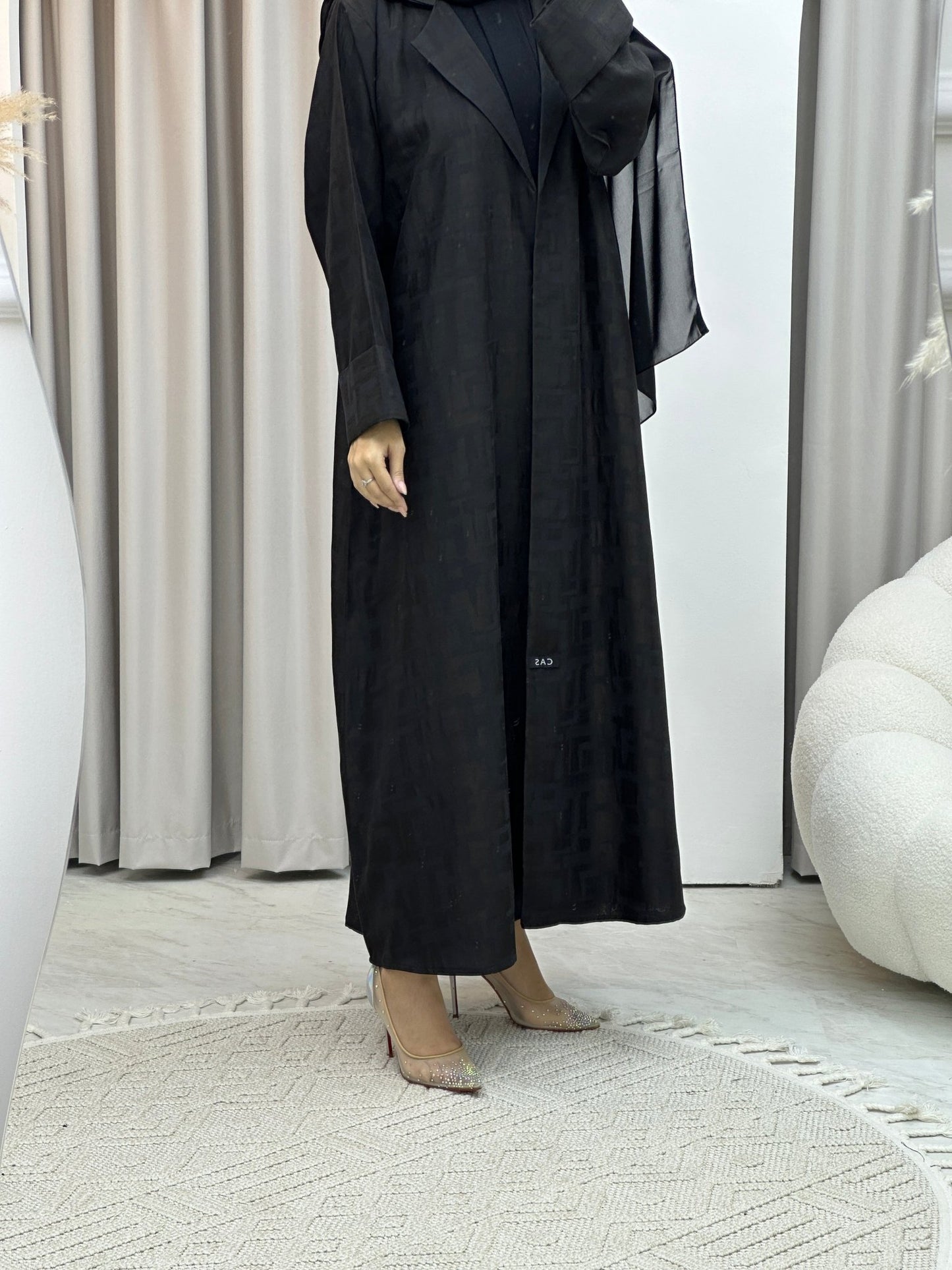 C Square Winter Black Coat Abaya