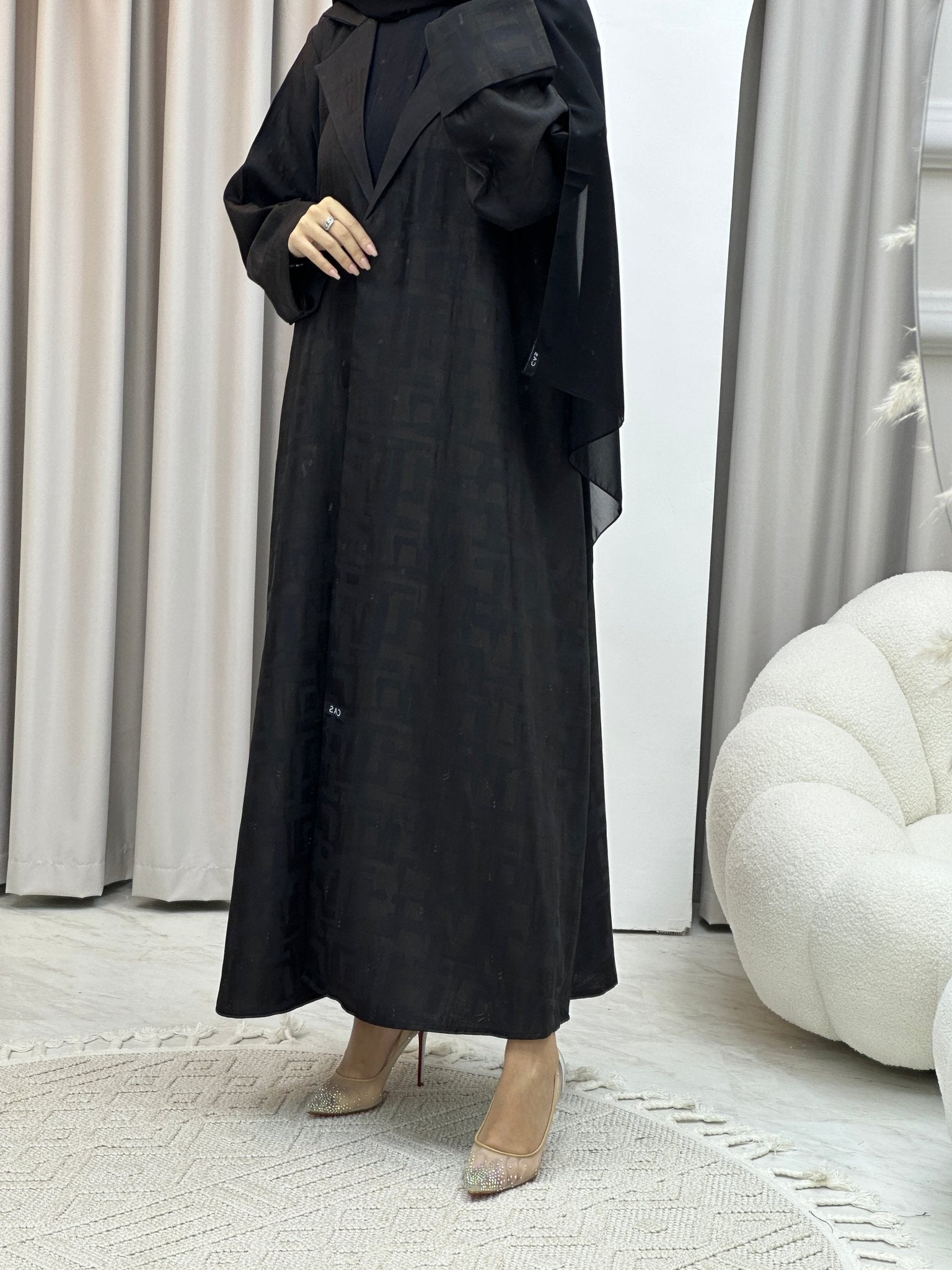 C Square Winter Black Coat Abaya