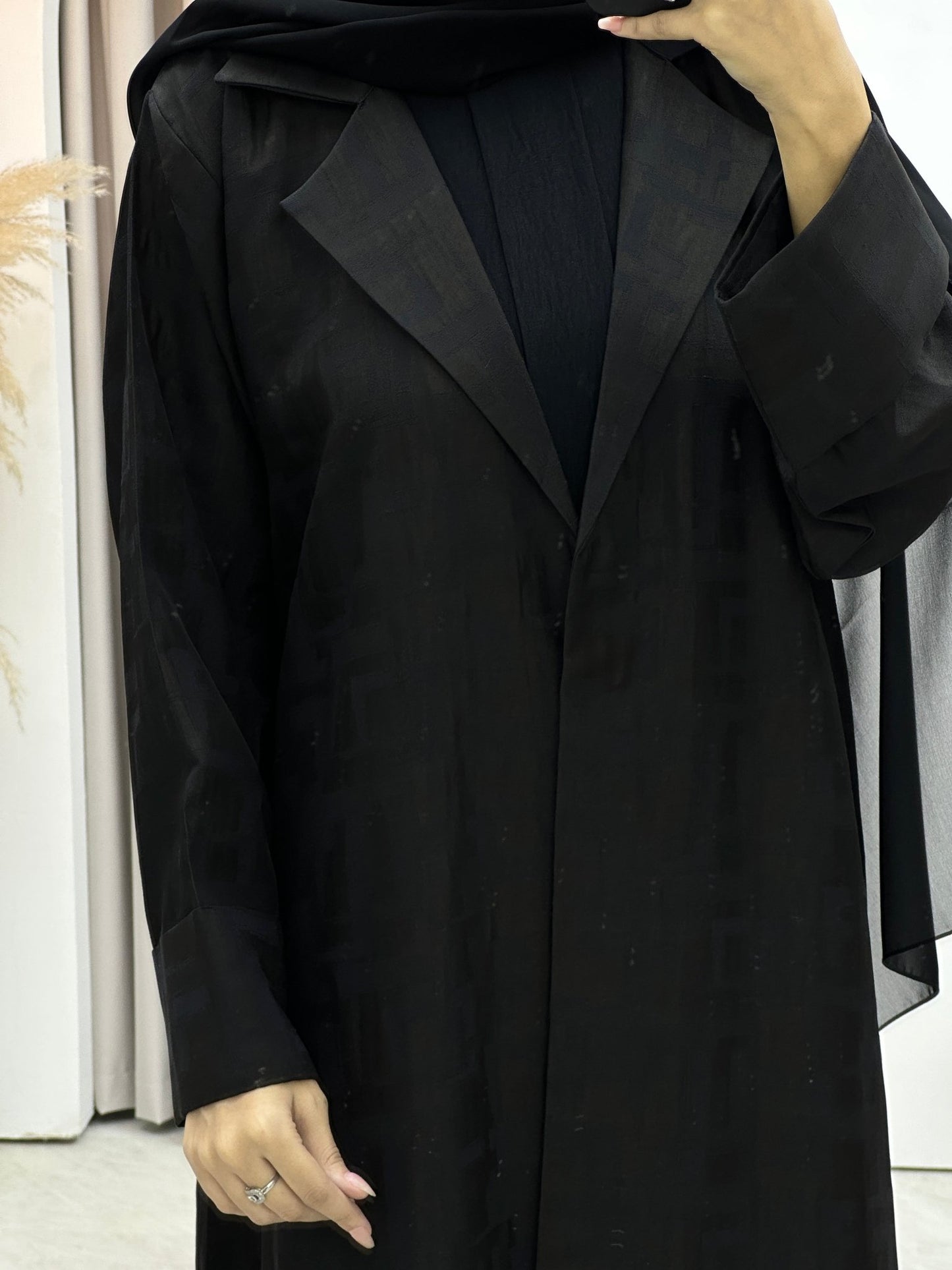 C Square Winter Black Coat Abaya