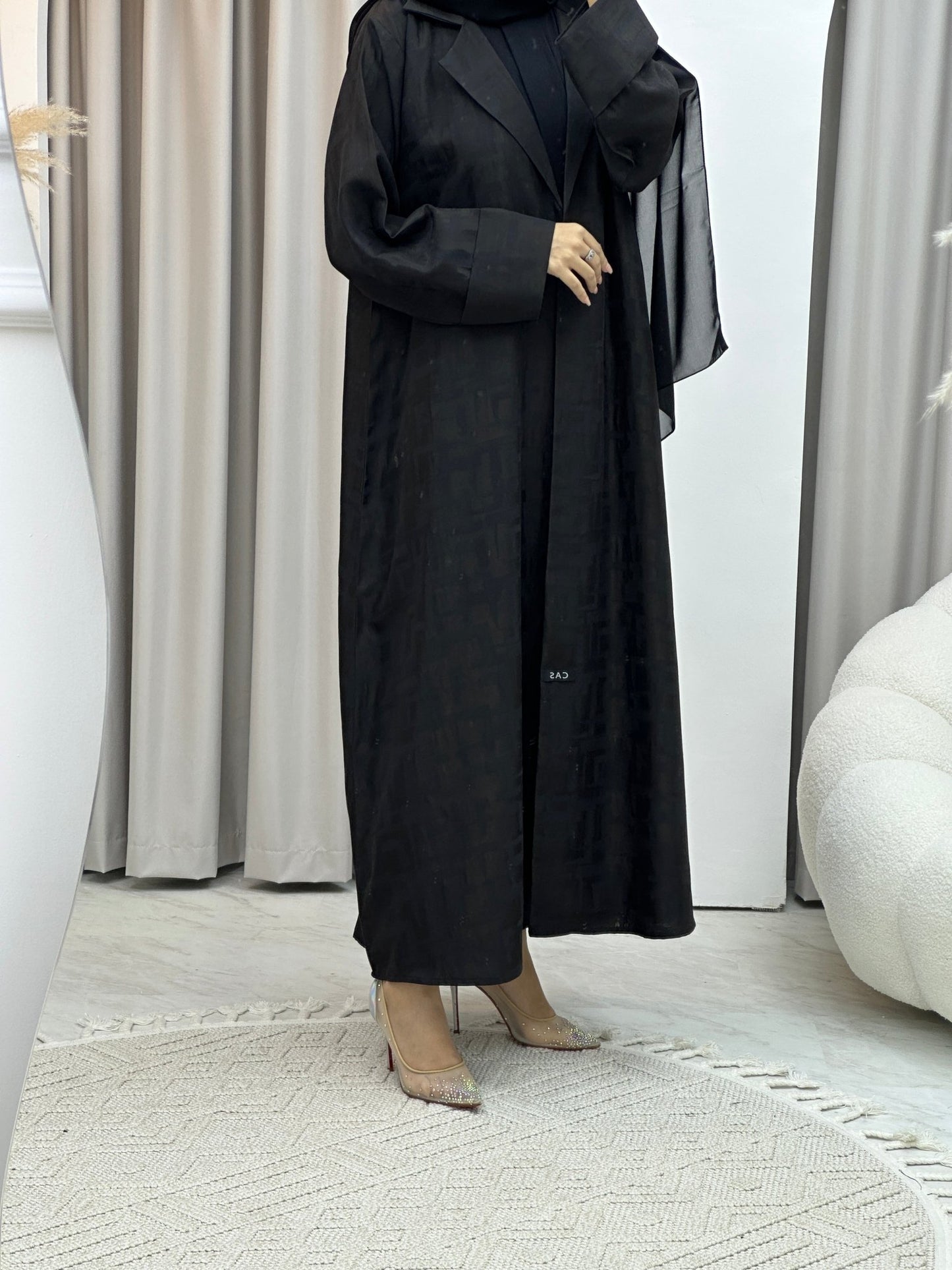 C Square Winter Black Coat Abaya