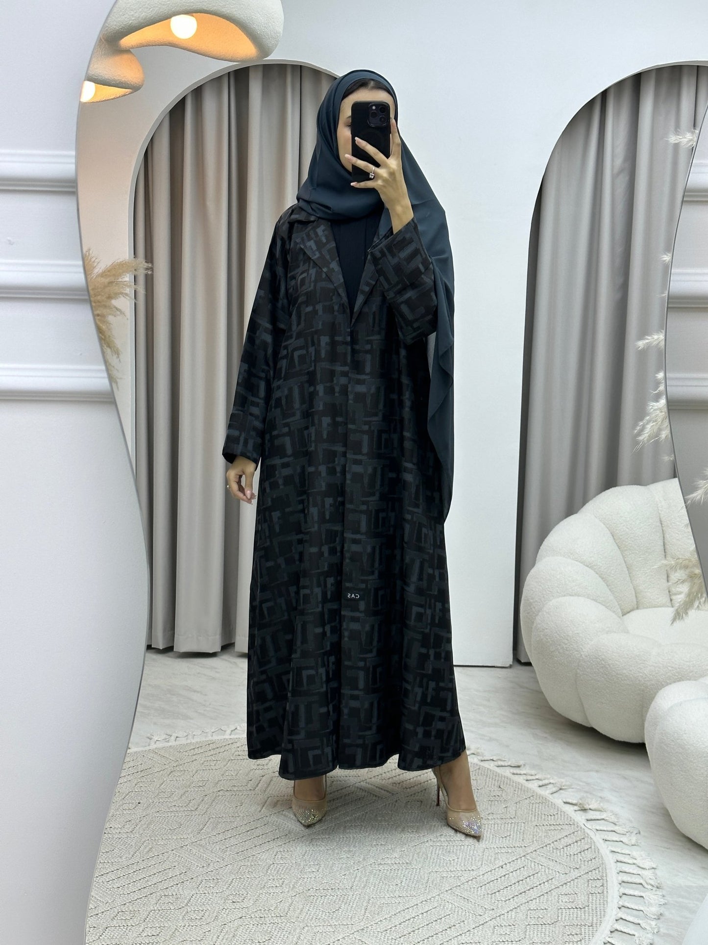 C Square Winter Grey Coat Abaya