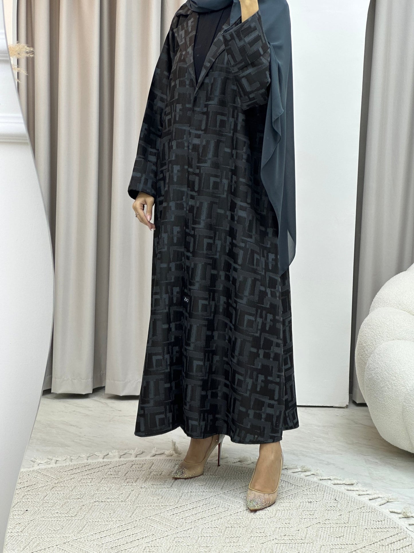 C Square Winter Grey Coat Abaya