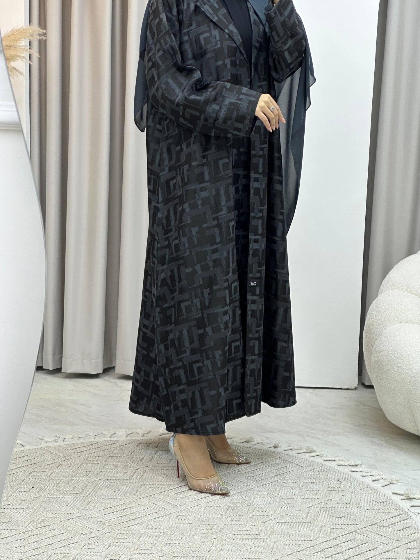 C Square Winter Grey Coat Abaya