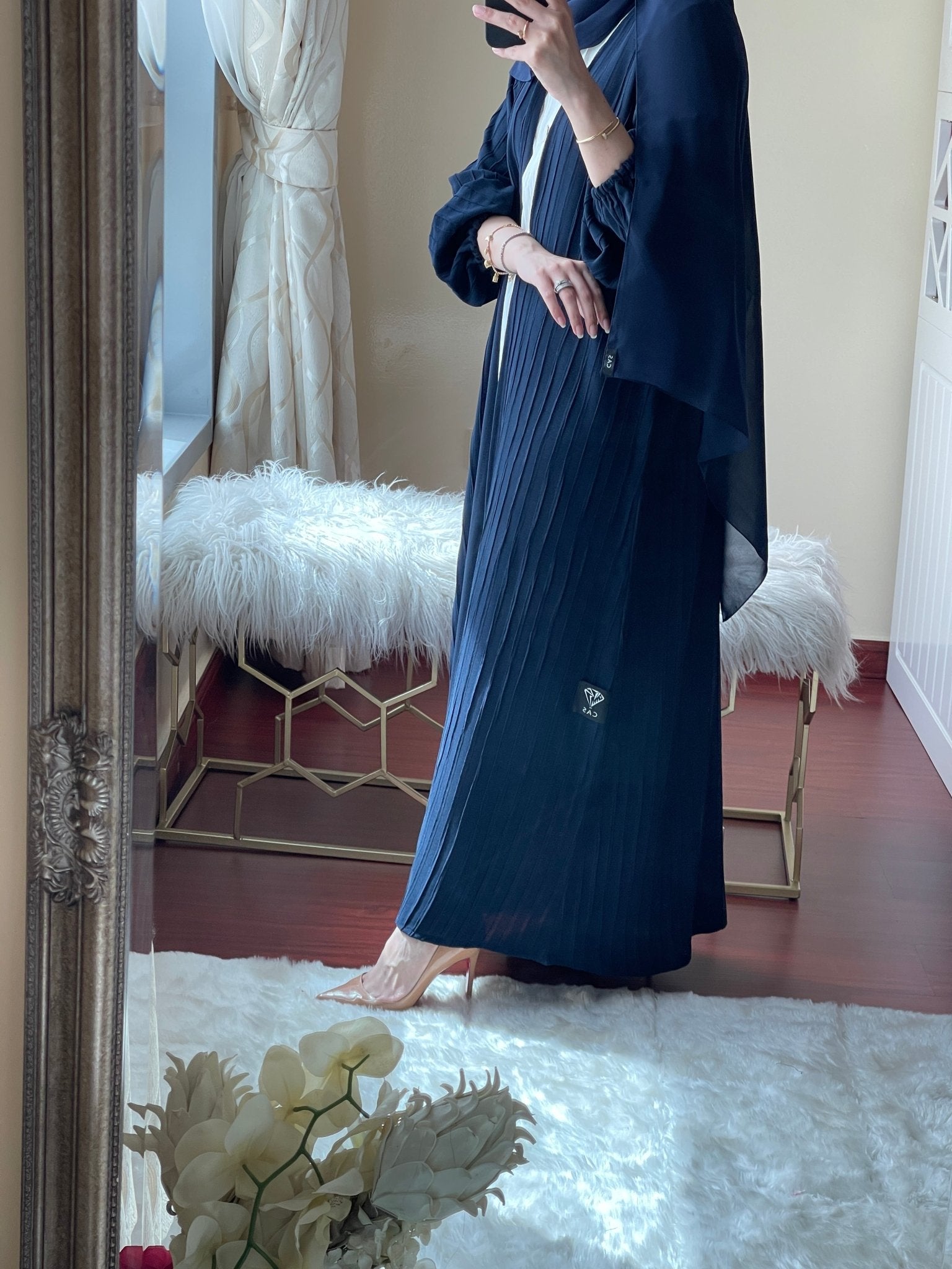 C - Striped - Blue - Abaya - Set