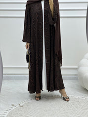 C Swirl Bisht Budget Brown Abaya