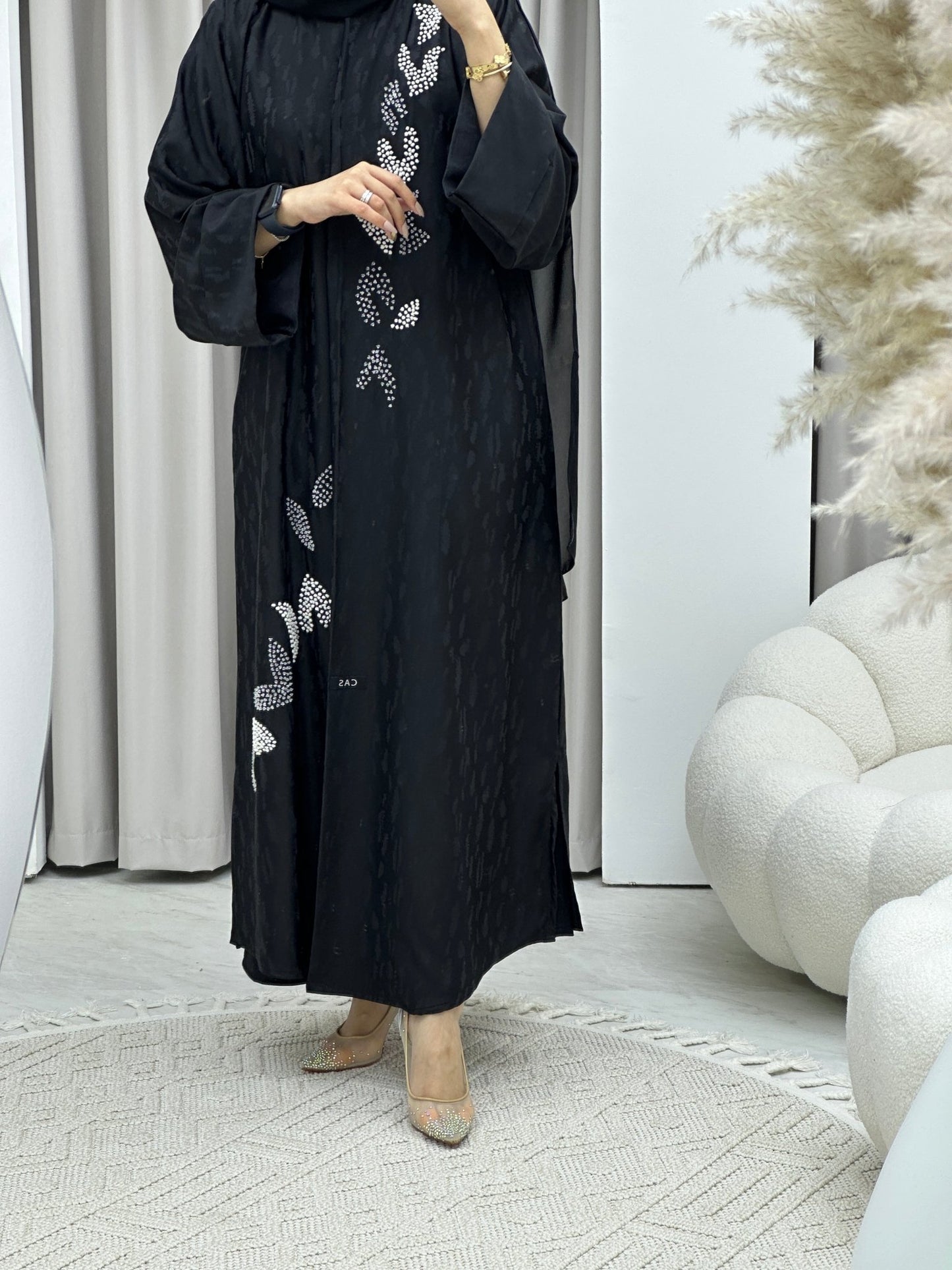 C Turkish Cupro Evening Black Abaya