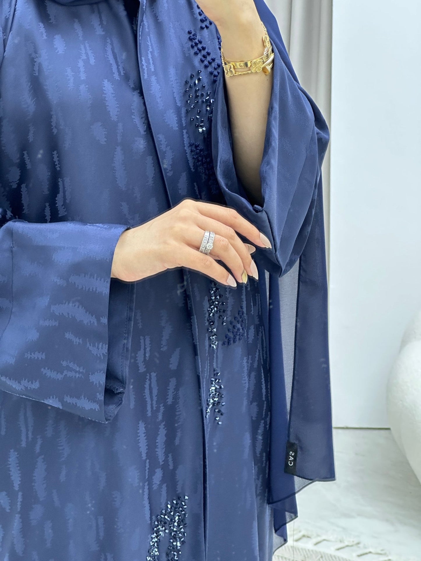 C Turkish Cupro Evening Blue Abaya