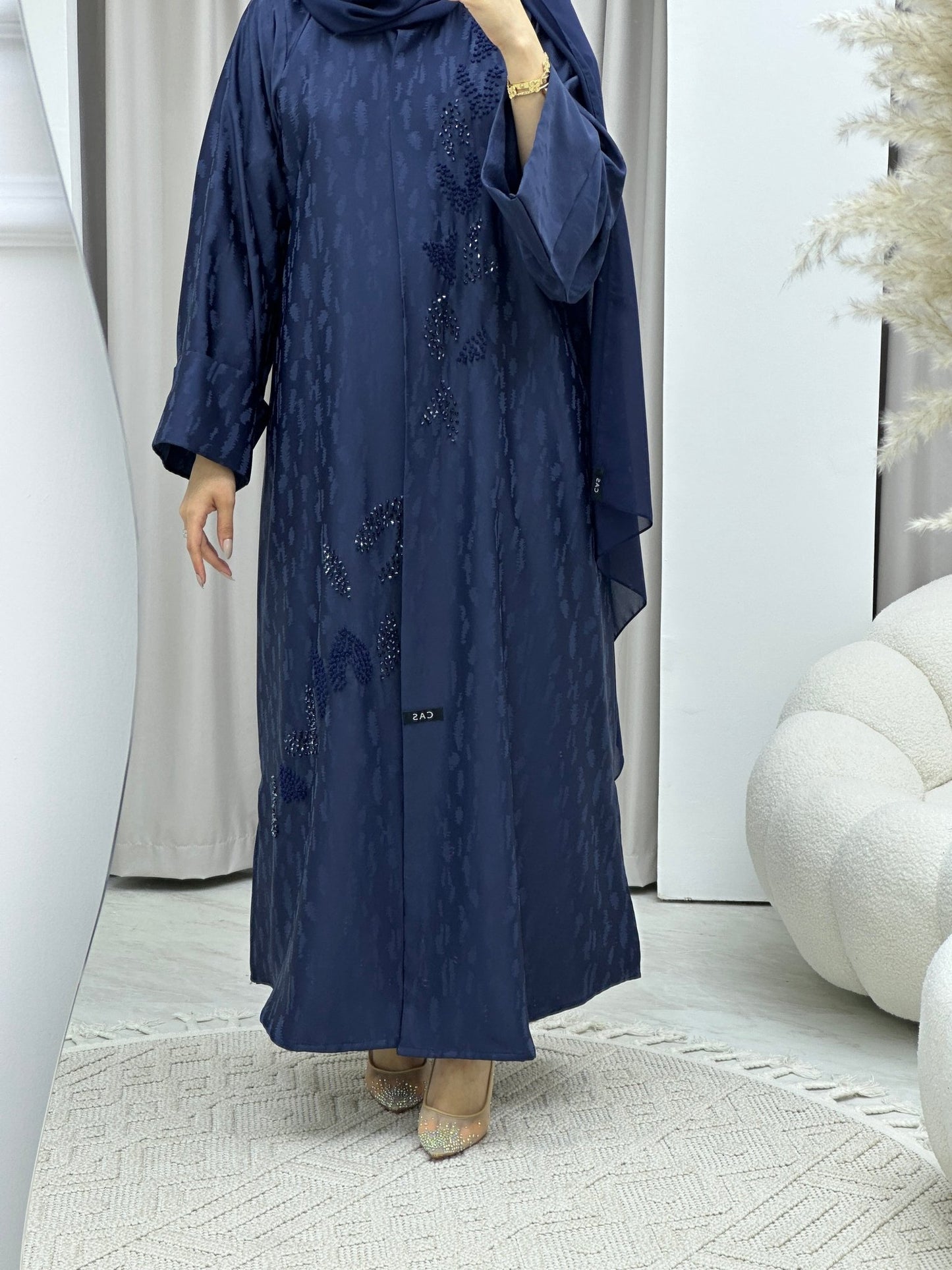 C Turkish Cupro Evening Blue Abaya